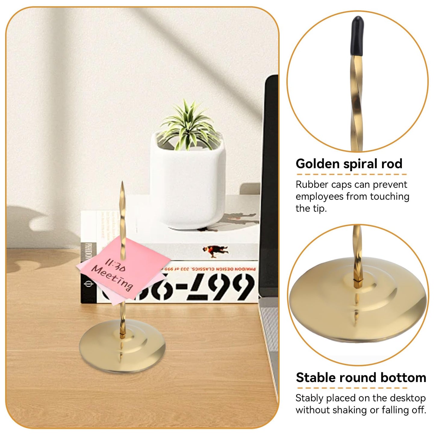 Stainless Steel Receipt Spike Holder for Restaurants & Kitchens-CentralDepot247