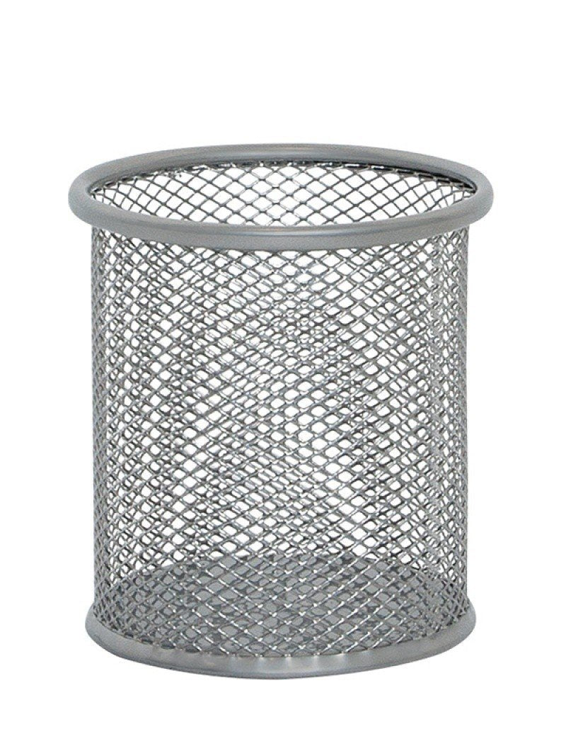 Stylish Silver Mesh Pen Pot for Desktop Organization-CentralDepot247