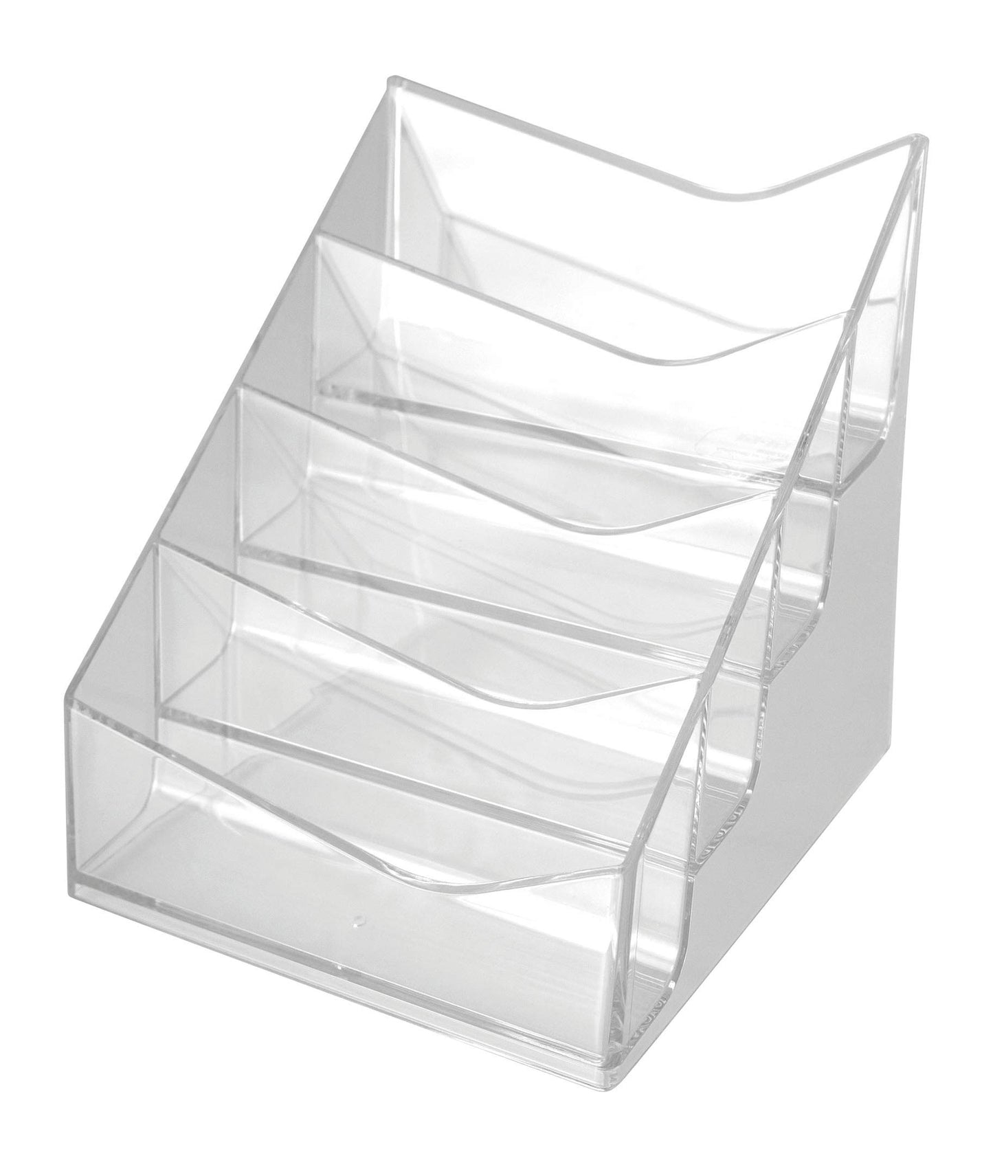 The Helpdesk Business Card Holder - 4 Compartments, Transparent-CentralDepot247