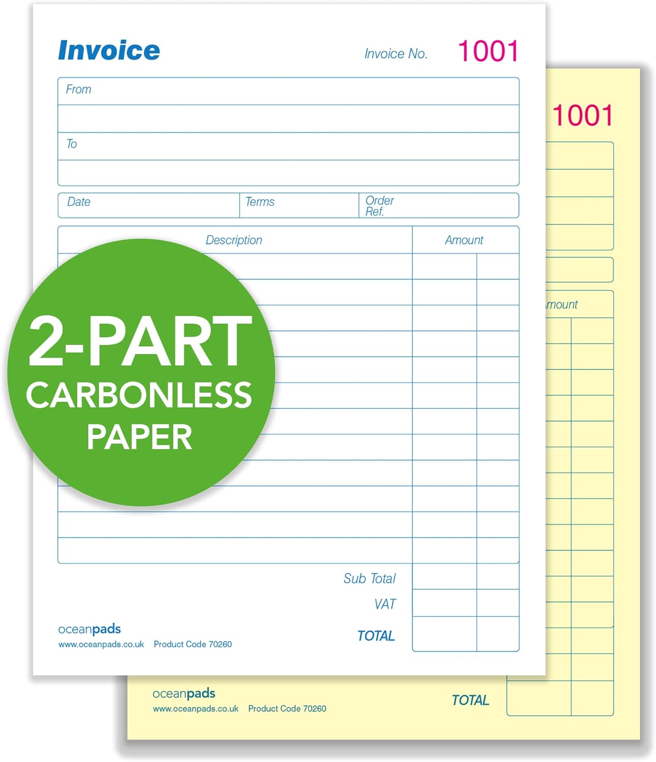 Small A6 Invoice Book Duplicate, 105mm x 148mm, Carbonless (70260)