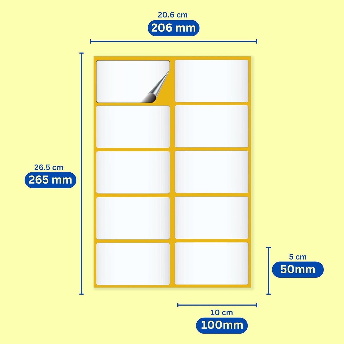 Sticky Labels Pack of 100 - White Self Adhesive Address Labels