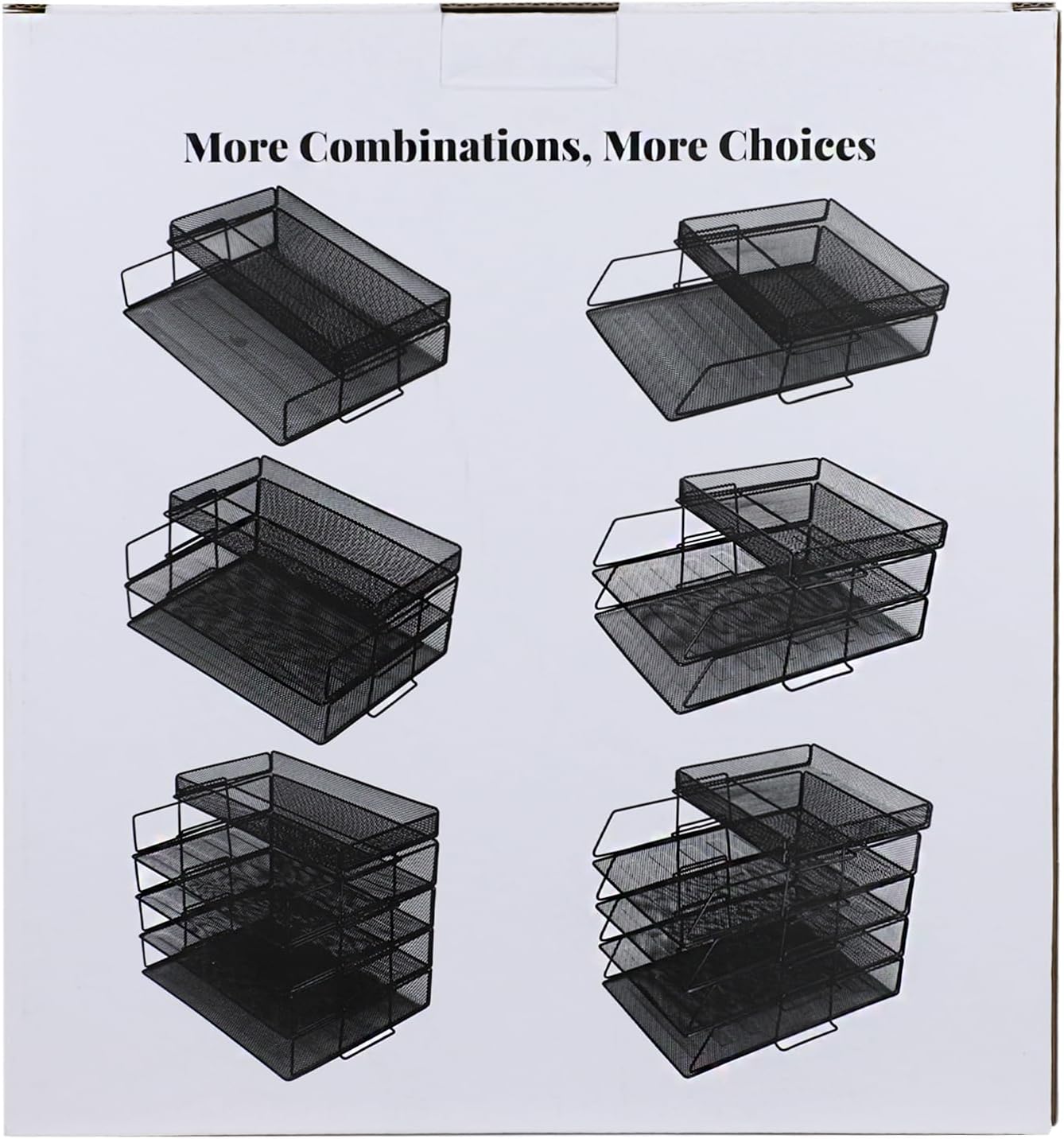 Stackable 2-Tier Metal Desk Organizer Tray with Top Holder-CentralDepot247