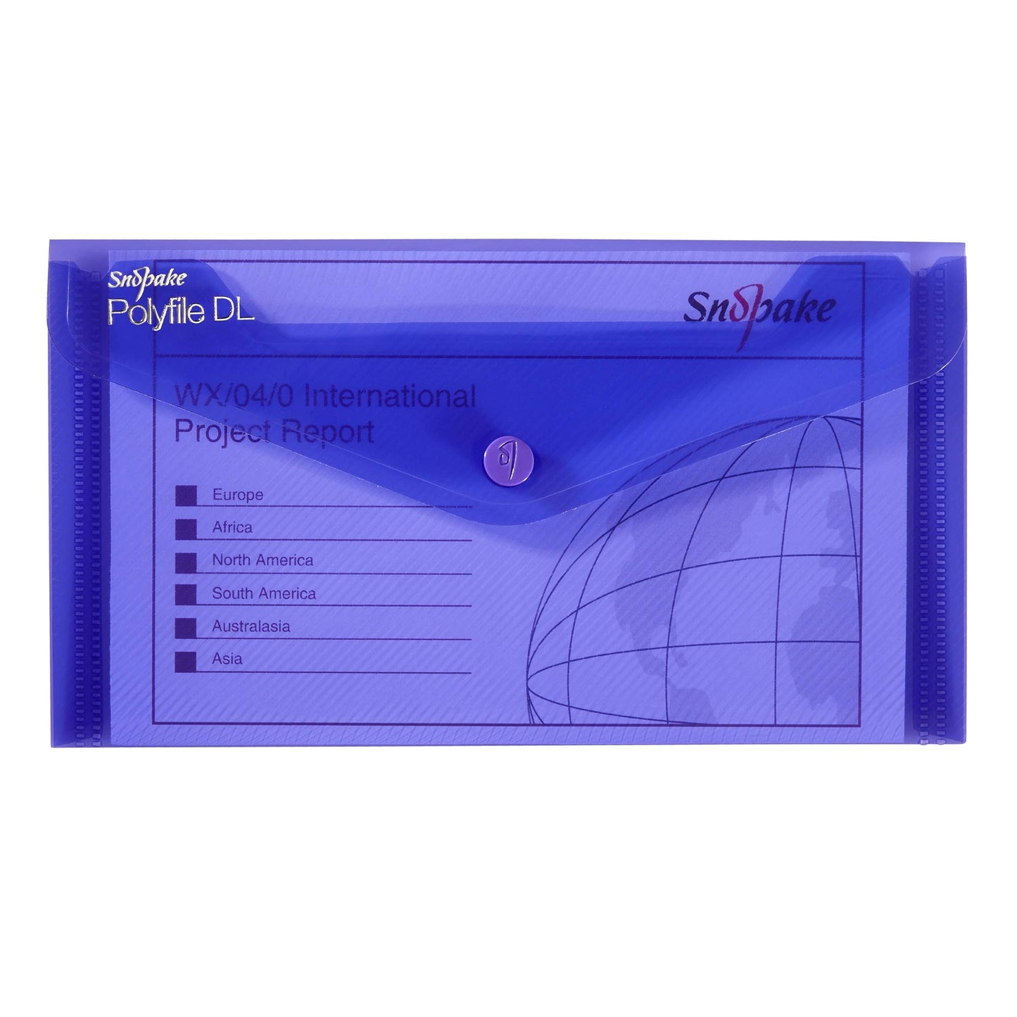 Snopake DL Polyfile Popper Wallet with Press Stud Closure – Pack of 5