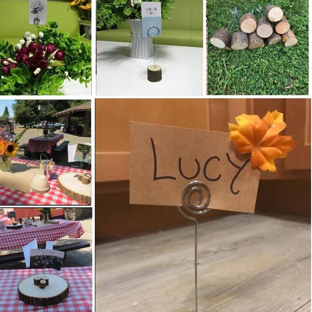 10 PCS Rustic Wooden Memo Clips Holders for Wedding and Party Decor-CentralDepot247