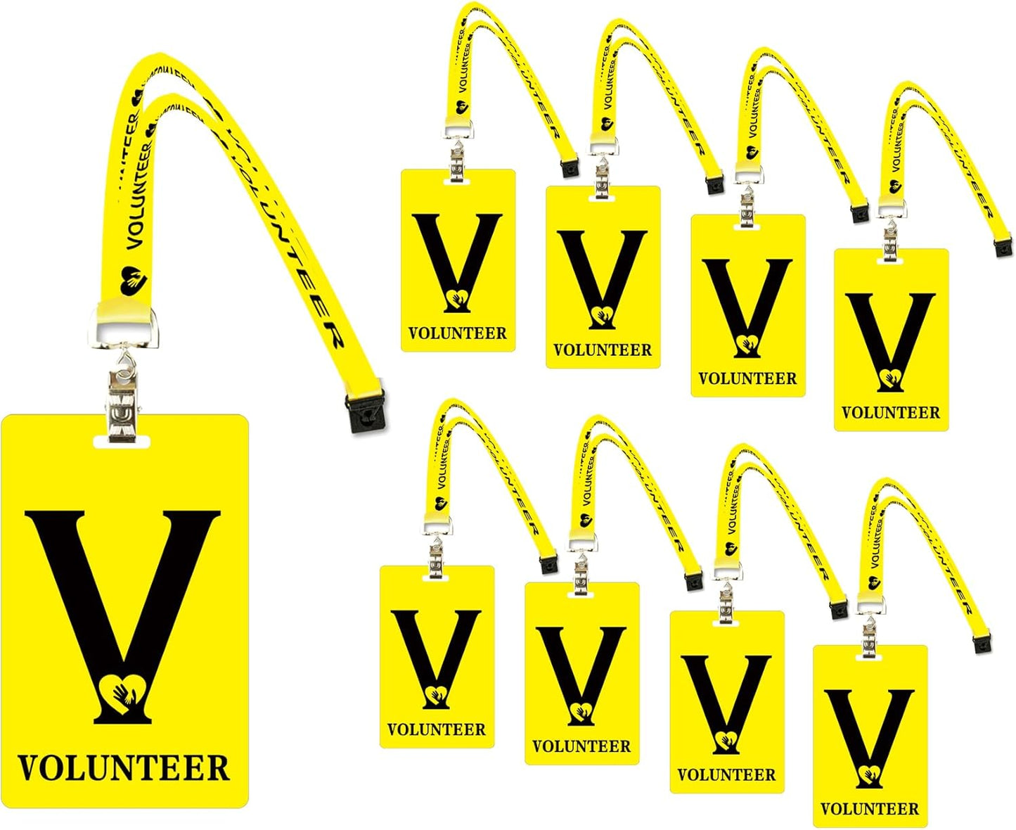 Volunteer Lanyard Card PVC ID Pass Badge Set for Events & Fundraising