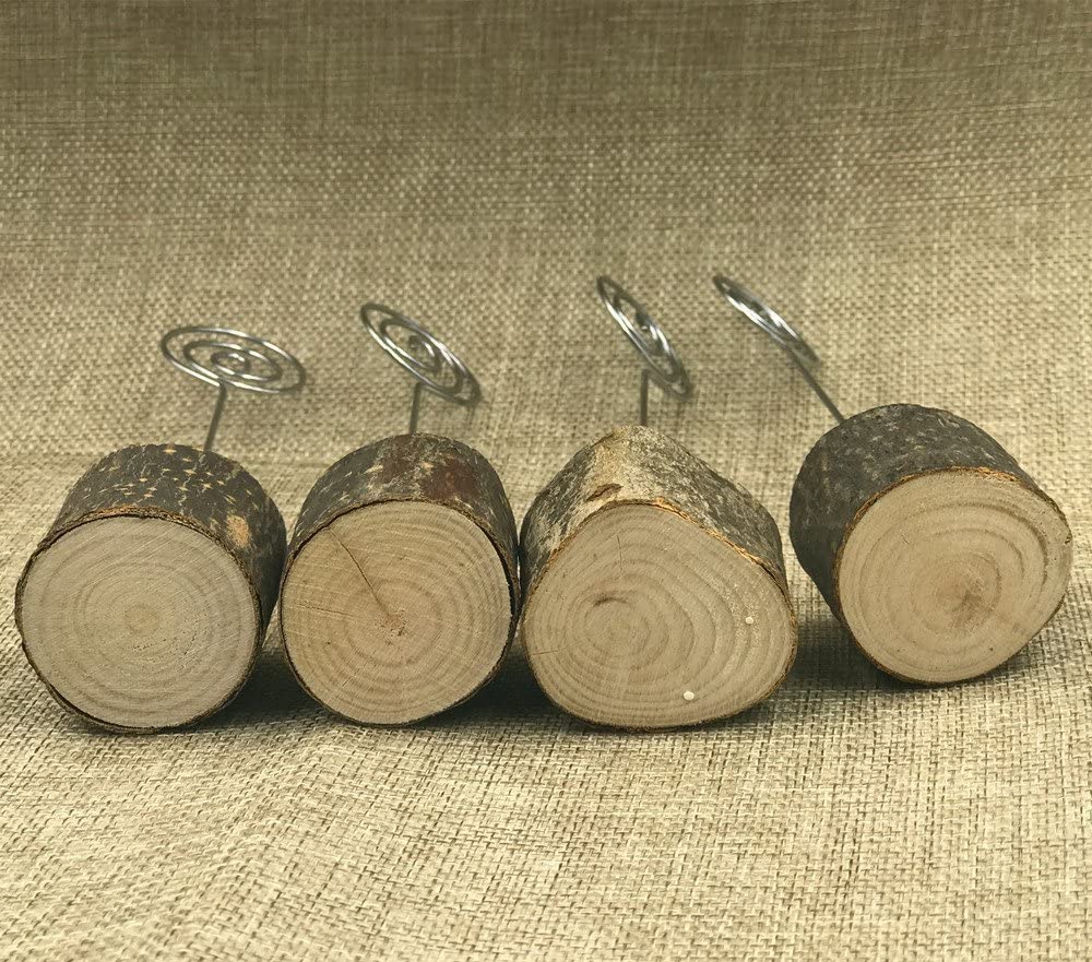 10 PCS Rustic Wooden Memo Clips Holders for Wedding and Party Decor-CentralDepot247