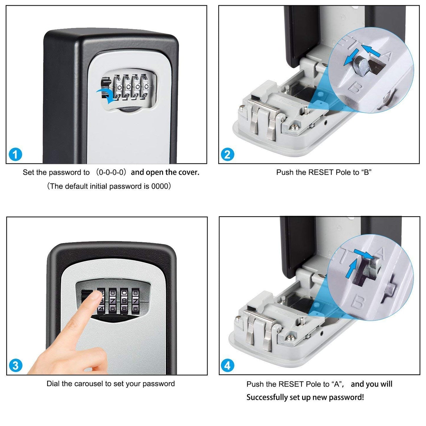TTRWIN Key Lock Box with 4-Digit Combination Lock, Waterproof & Wall Mounted
