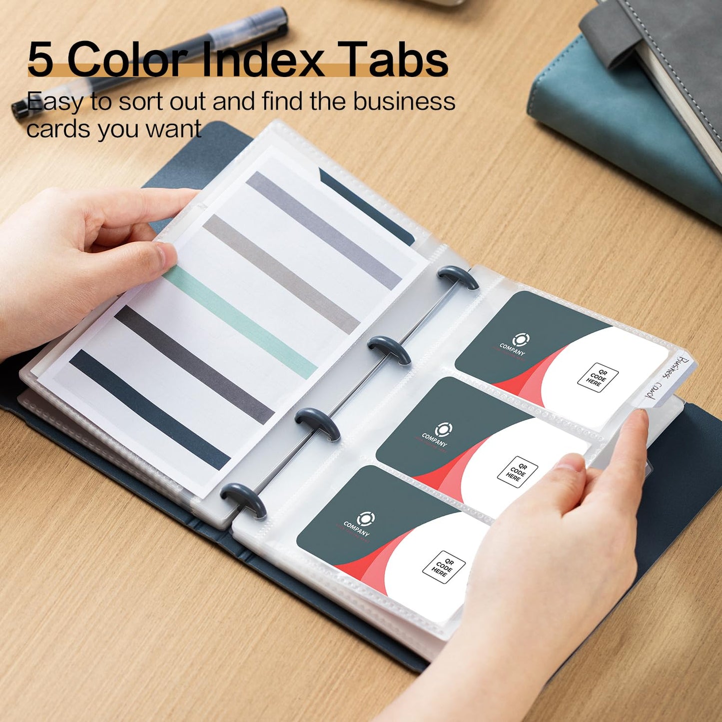 Portable Business Card Holder - Organizes 180 Cards, Black-CentralDepot247