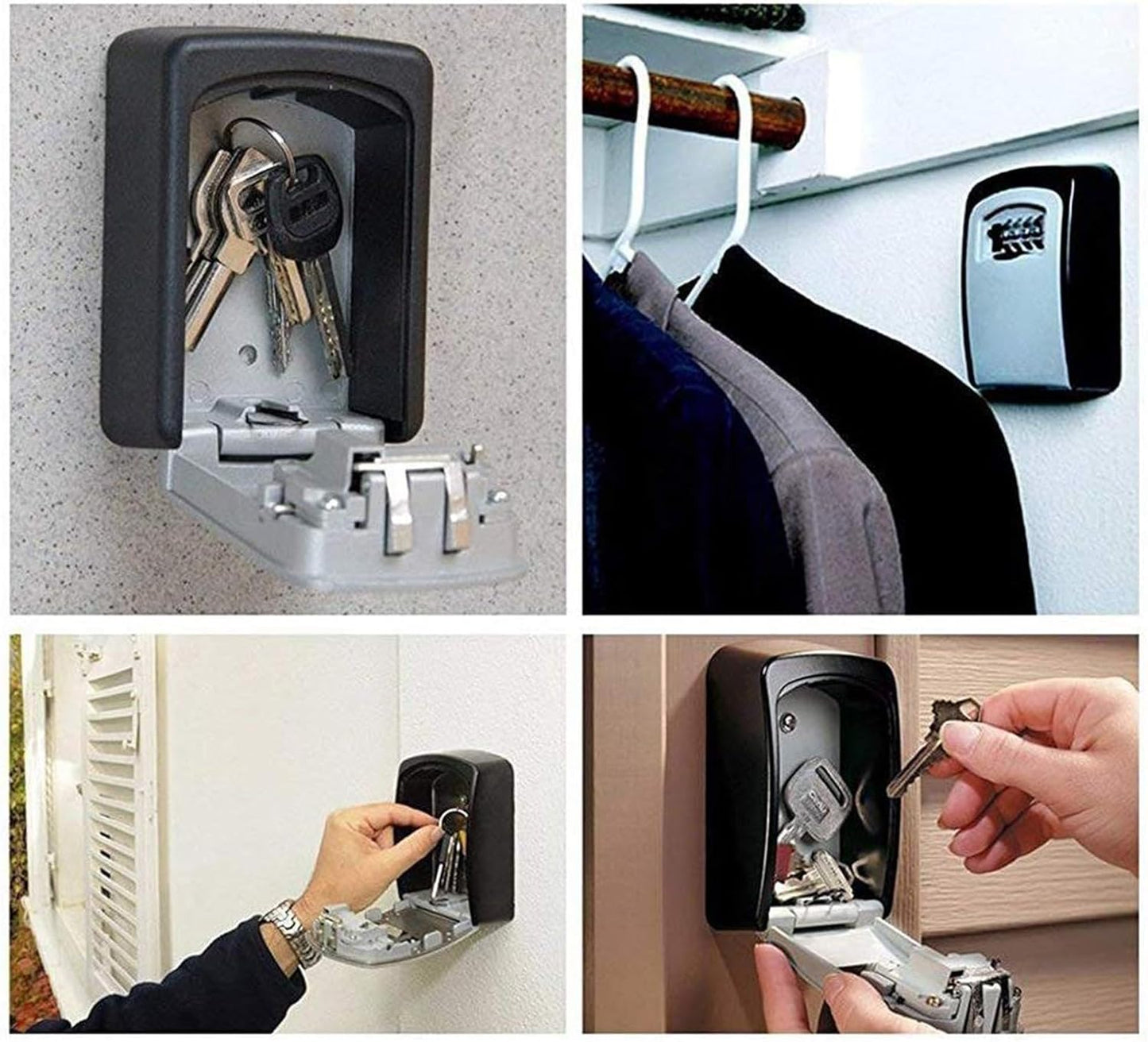 Wall Mounted Key Safe with Combination Lock - Waterproof Security Box