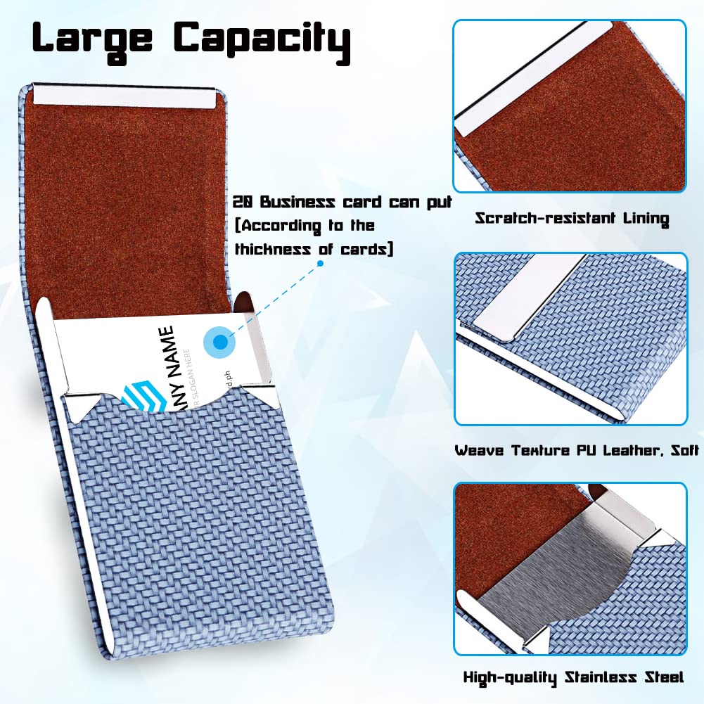 Professional PU Leather & Stainless Steel Business Card Holder - Coffee-CentralDepot247