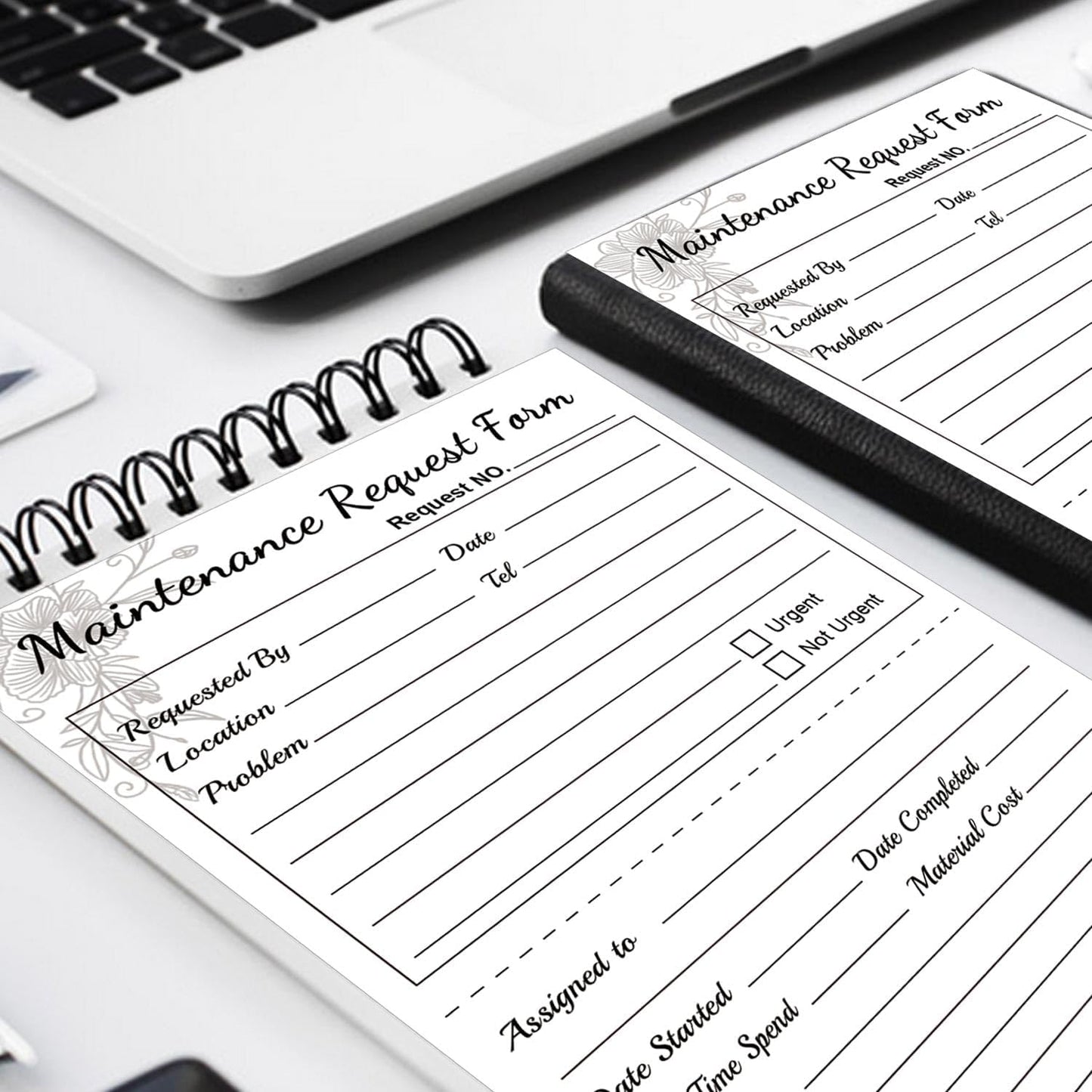 100 Pcs 2 Part Carbonless Maintenance Request Form Book - 5.5 x 8.26 in