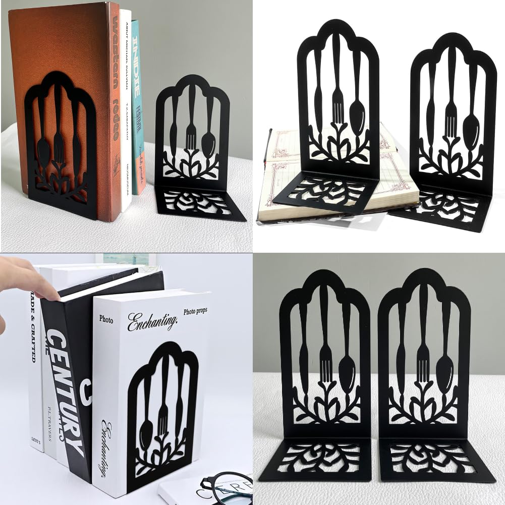 Sturdy Metal Bookends - Set of 2 for Shelves and Office-CentralDepot247