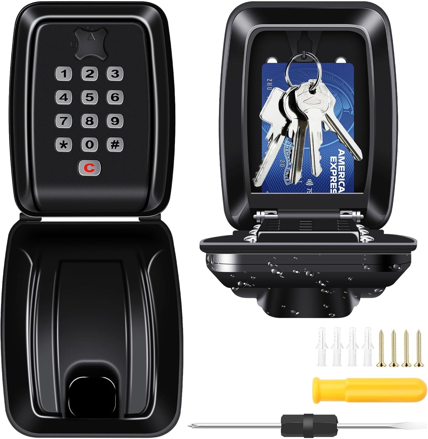 Wall Mounted Key Safe Box - 12-Digit Combination, Waterproof, Extra Large