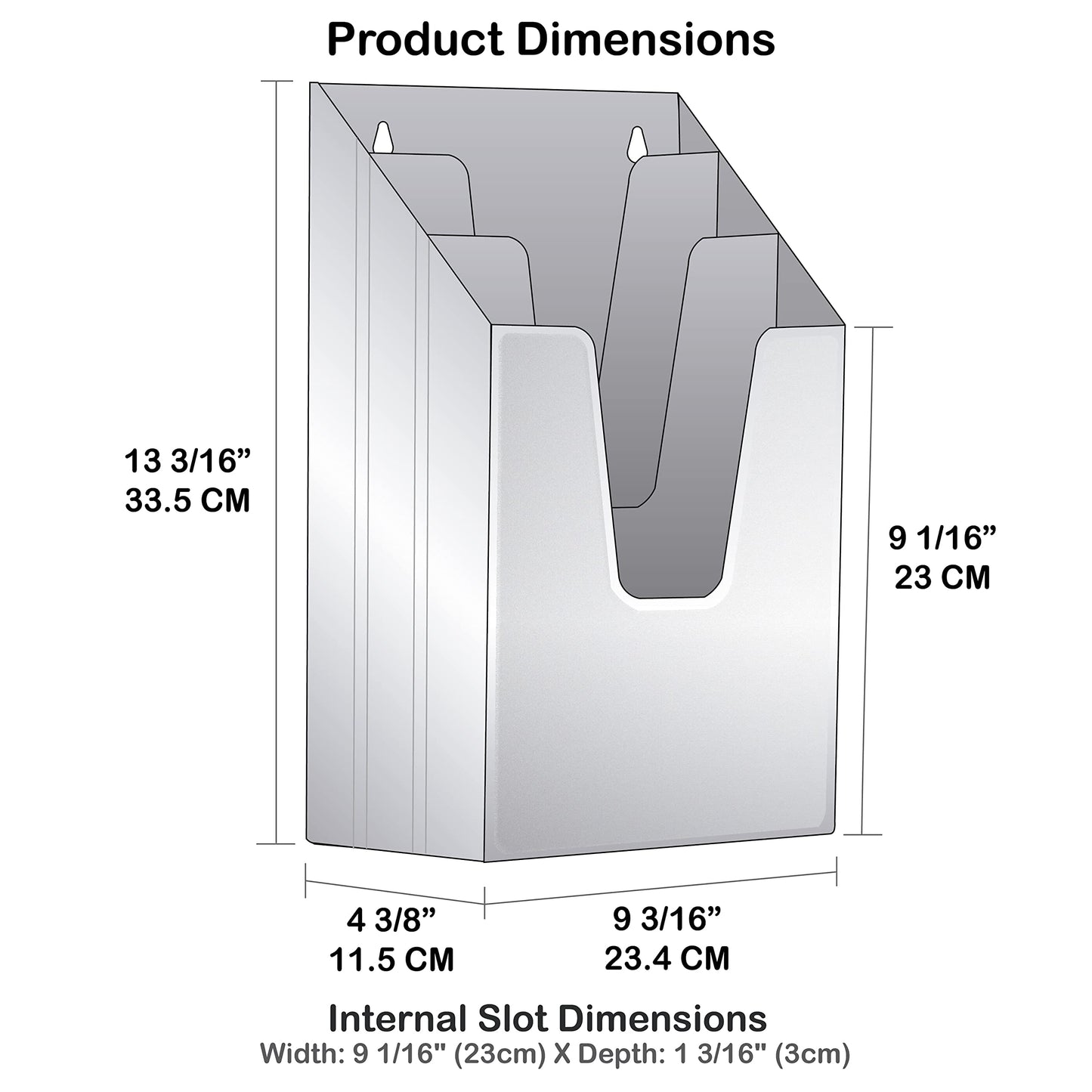 Vertical Triple File Folder Organizer - Black Plastic File Sorter-CentralDepot247