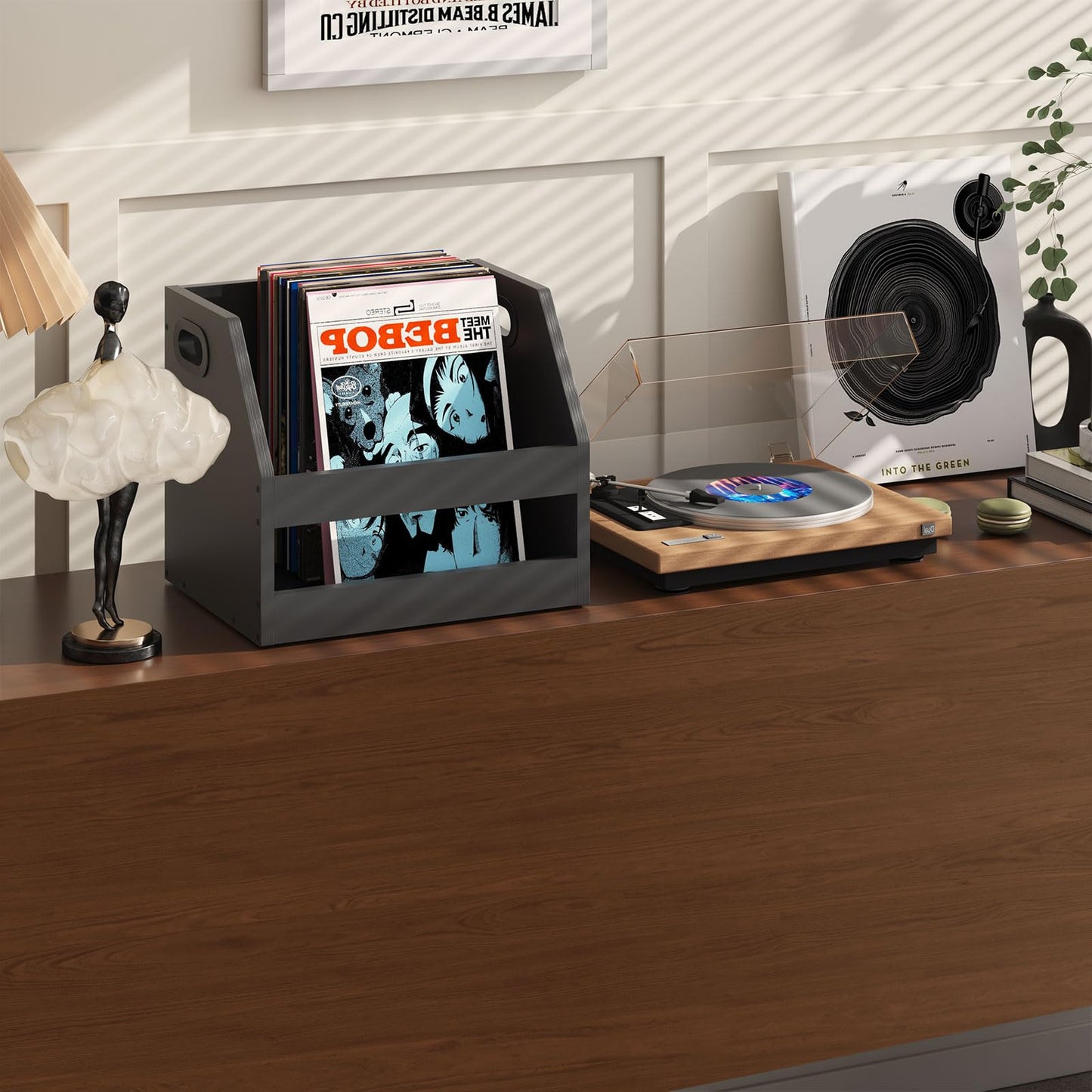 Vinyl Album Storage Box - Rustic Brown LP Record Holder-CentralDepot247
