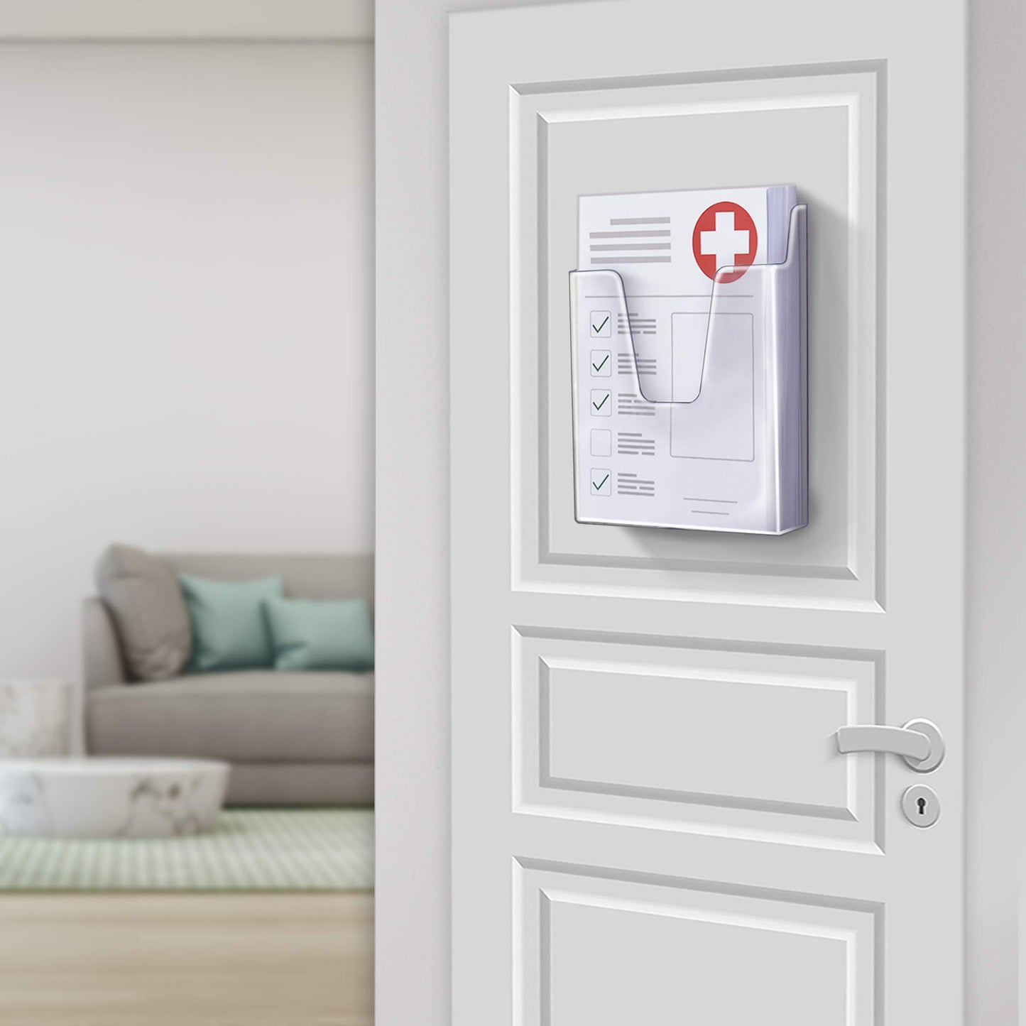 Vertical Acrylic Pocket File Holder for Brochures - Clear-CentralDepot247