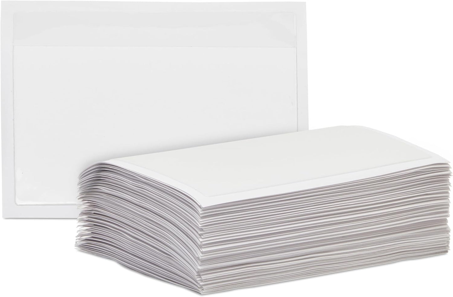 100 Pack Clear Self-Adhesive Pocket Label Holders for 3x5 Index Cards