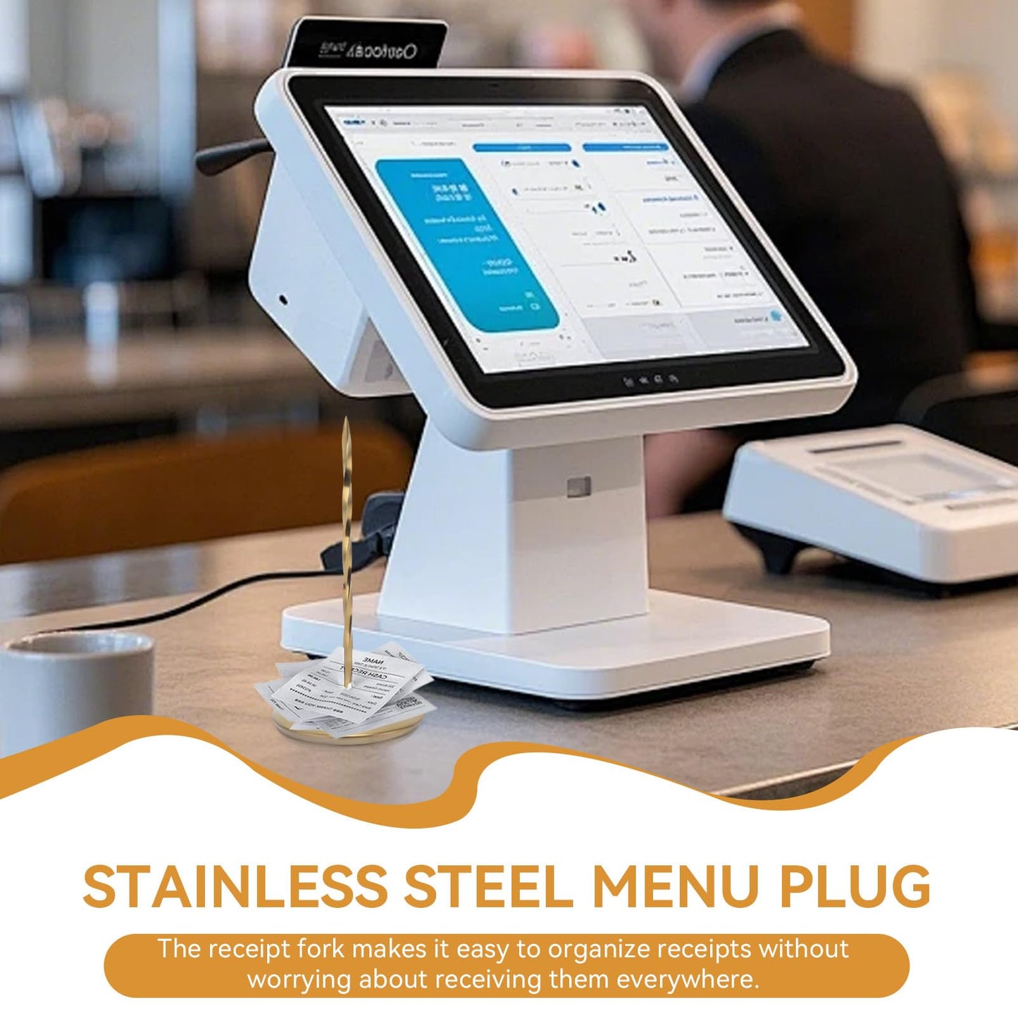 Stainless Steel Receipt Spike Holder for Restaurants & Kitchens-CentralDepot247