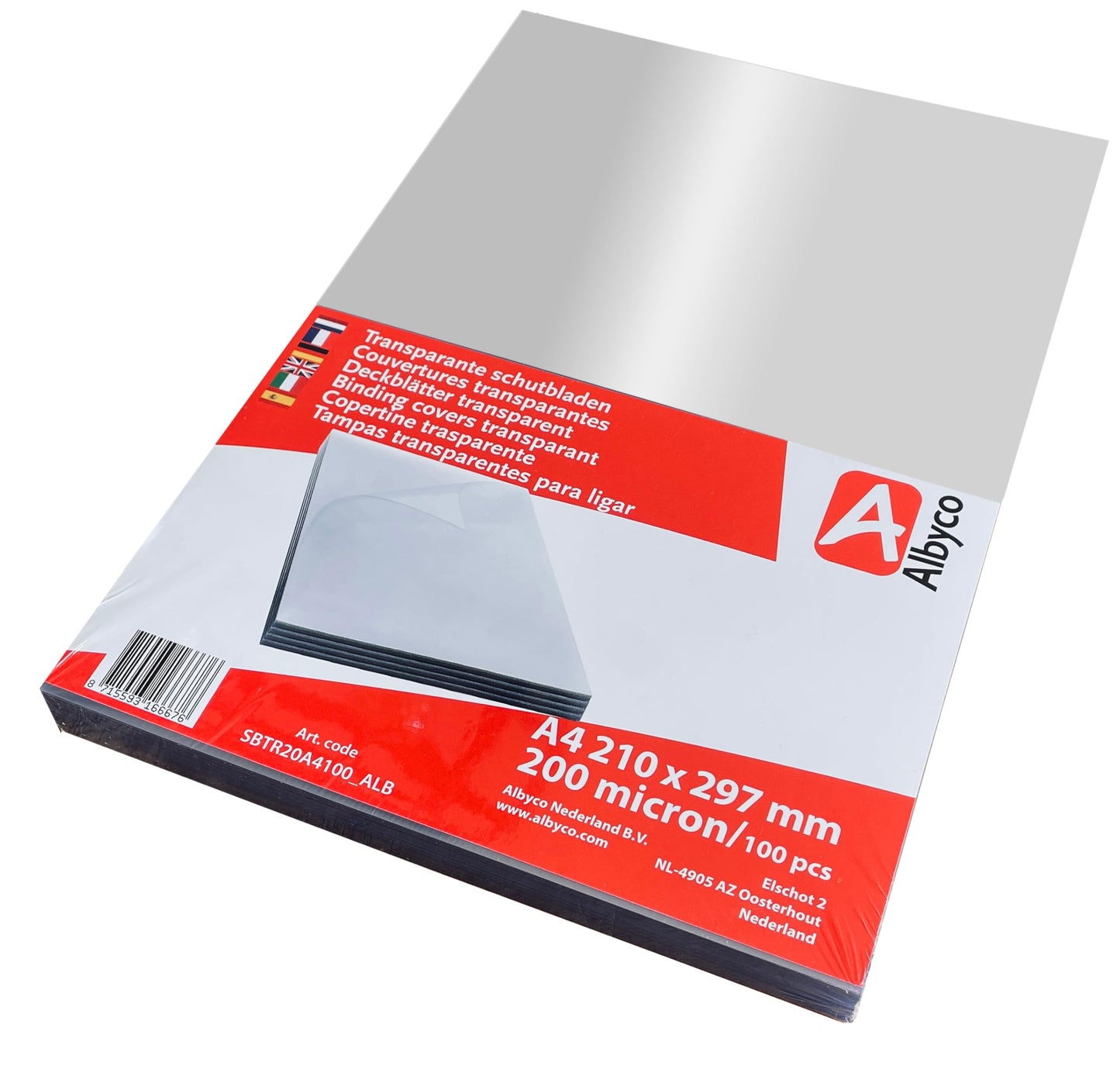 Transparent PVC Cover Sheets A4 Size, 300 Micron, Glossy, 100 Pack-CentralDepot247