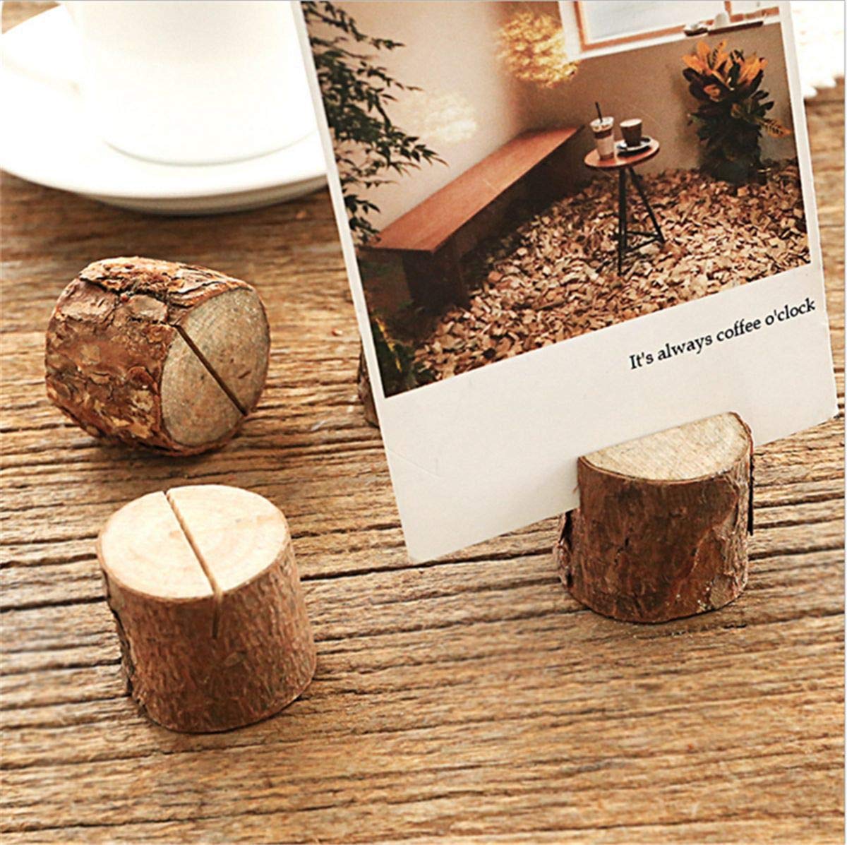 10 PCS Rustic Wooden Memo Clips Holders for Wedding and Party Decor-CentralDepot247