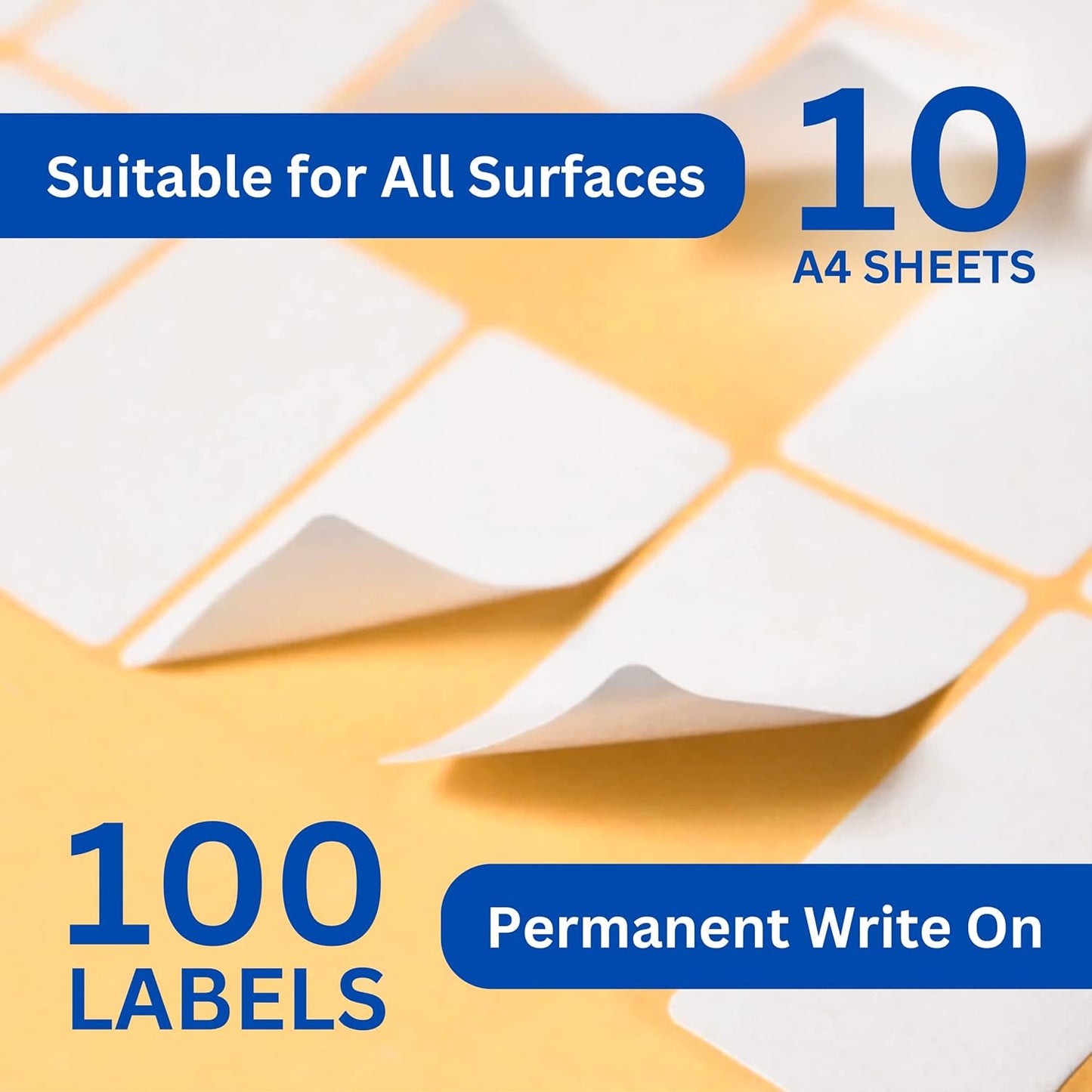 Sticky Labels Pack of 100 - White Self Adhesive Address Labels