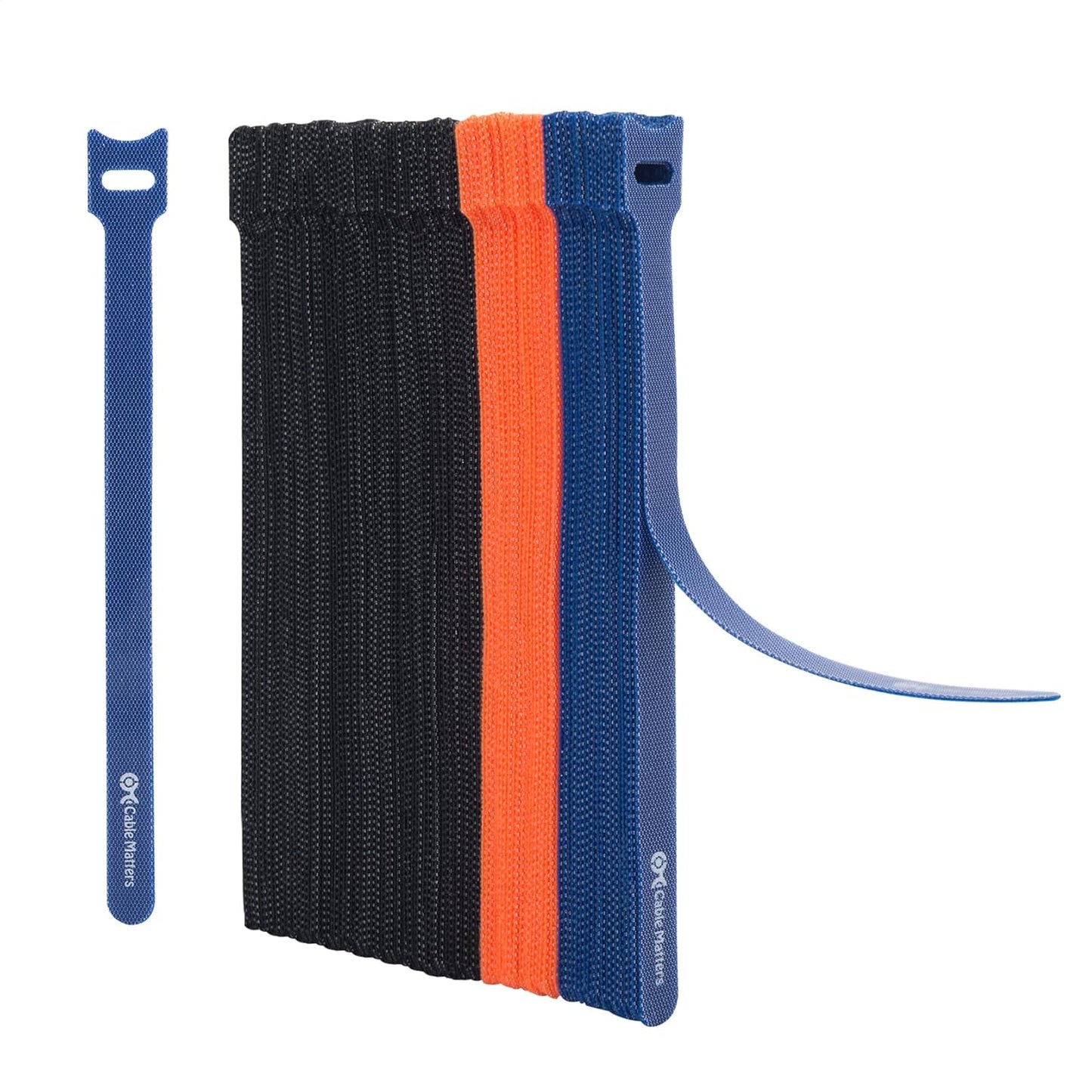 100-Pack Reusable Cable Ties - Multi-Color Hook and Loop Straps-CentralDepot247