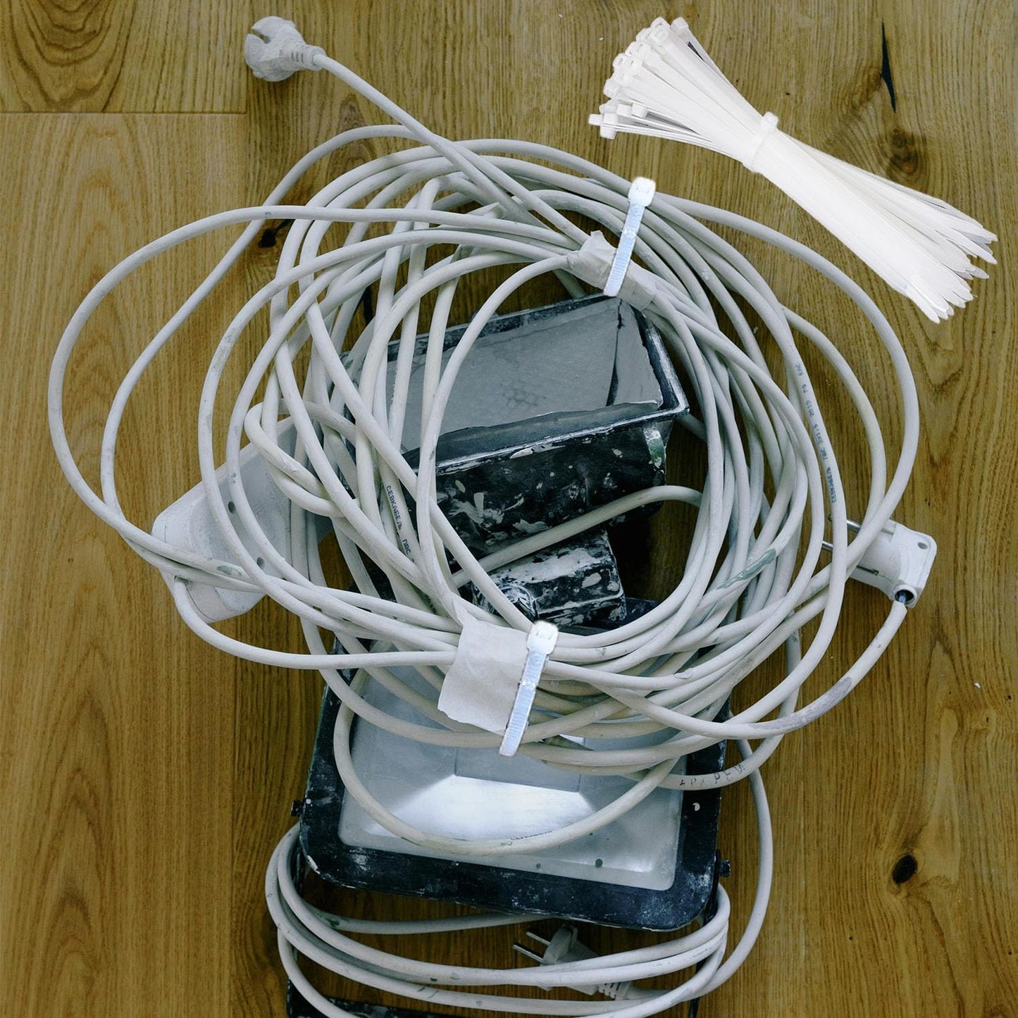 100 PCS Heavy Duty White Plastic Cable Ties - 12 Inch Zip Ties-CentralDepot247