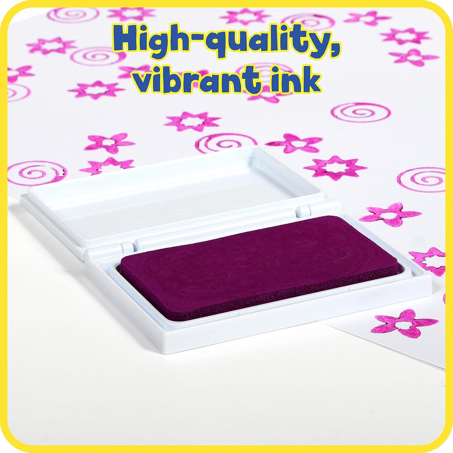 READY 2 LEARN Washable Stamp Pad - Hot Pink, Non-Toxic, Fade Resistant
