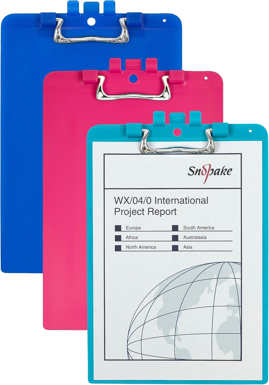 Snopake A4 Blue Clipboard with Pen Holder and Ergonomic Metal Clip