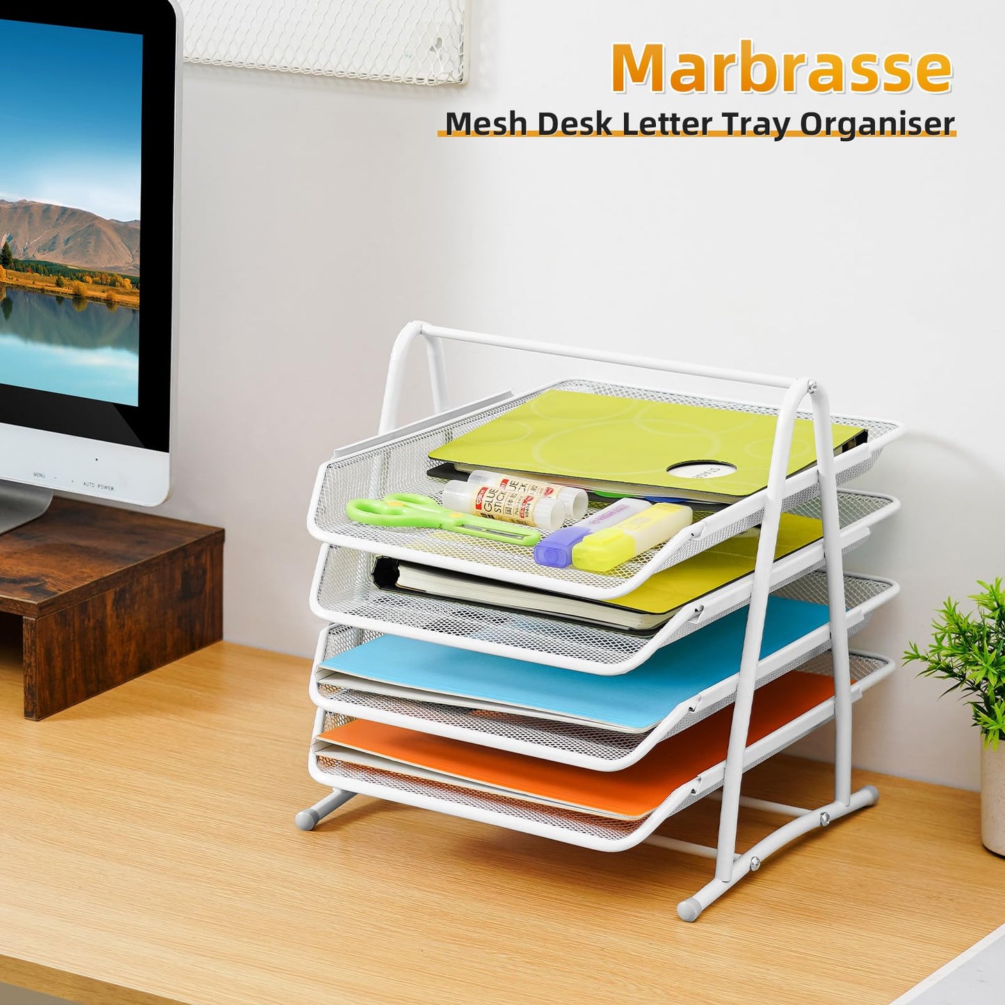 Stackable Desk Organizer and Letter Tray Organizer - 4-Tier Black-CentralDepot247