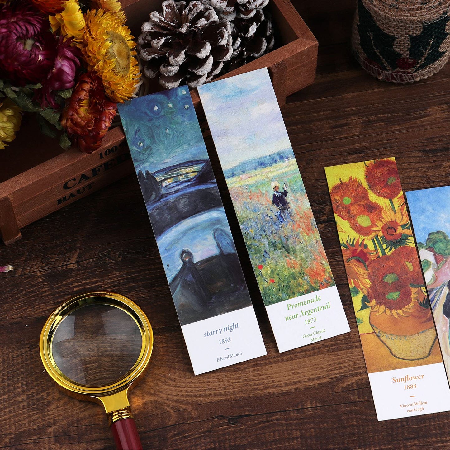 Vintage Style Bookmarks Pack - 30 Pcs Art Oil Painting Pattern