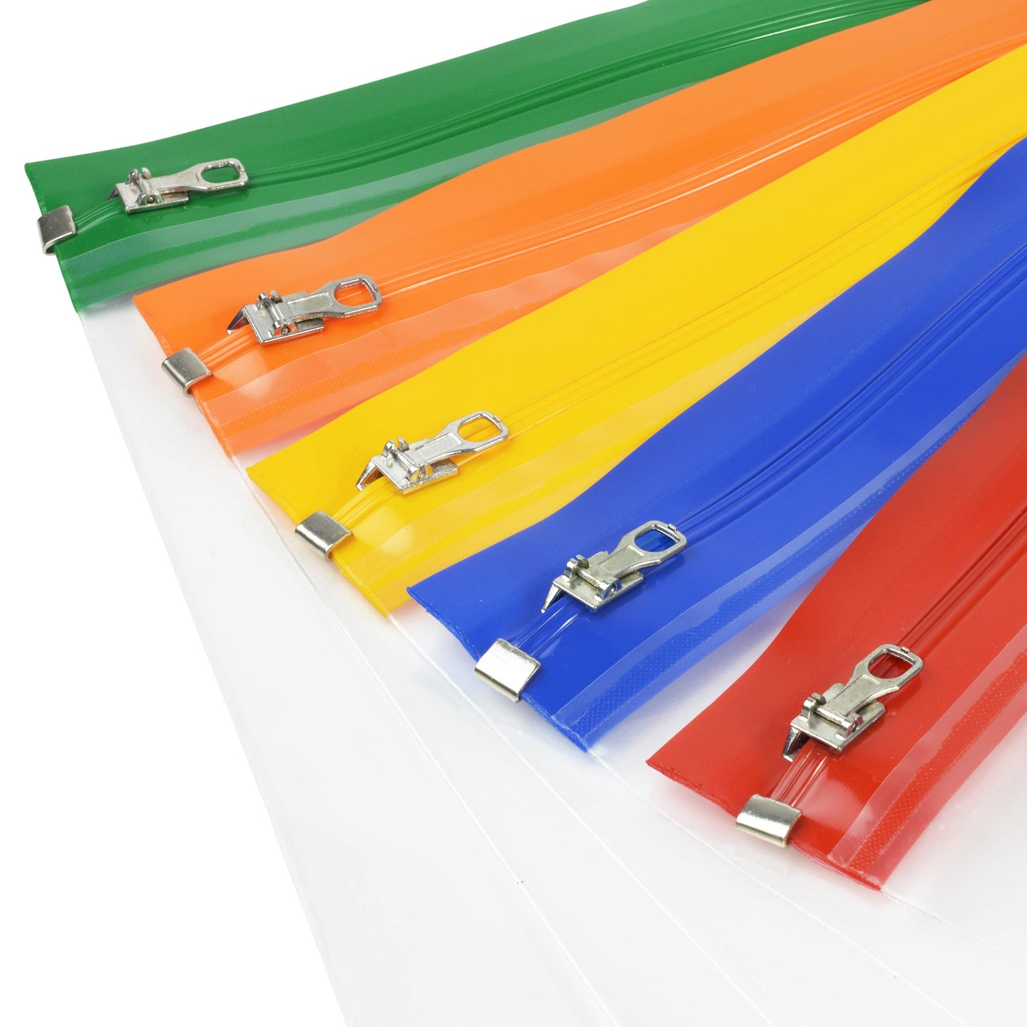 Rapesco 1503 Zippi File A4+, Transparent with Assorted Strips, Pack of 5