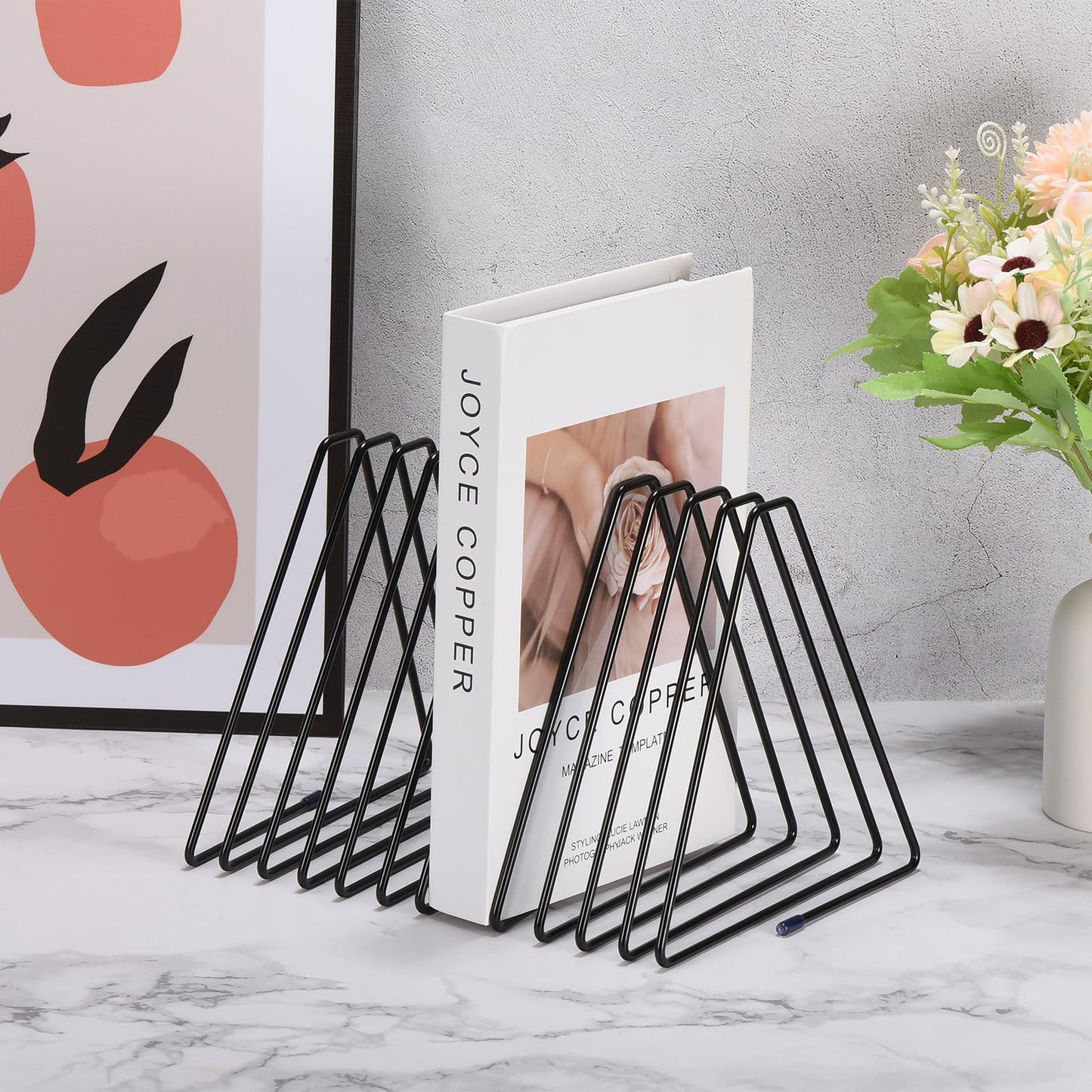 Triangle Desktop Holder Rack – 11 Slot Organizer for Records & Books-CentralDepot247