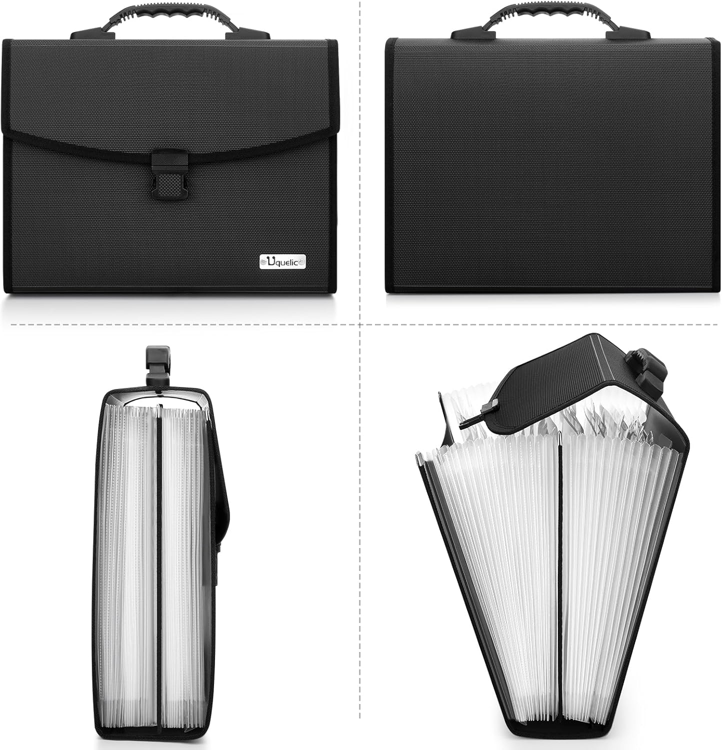 Uquelic Expanding File Folder 26 Pockets - Durable with Ergonomic Handle