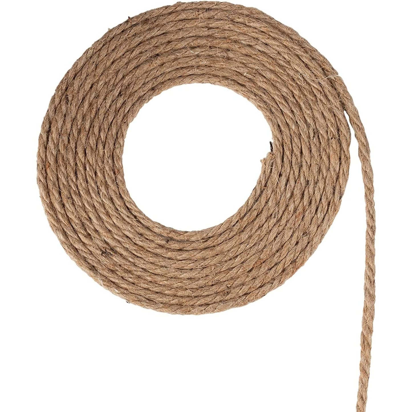 Nautical Rope for Crafts 100 Feet 5mm, Thick Hemp Jute Twine, Brown-CentralDepot247
