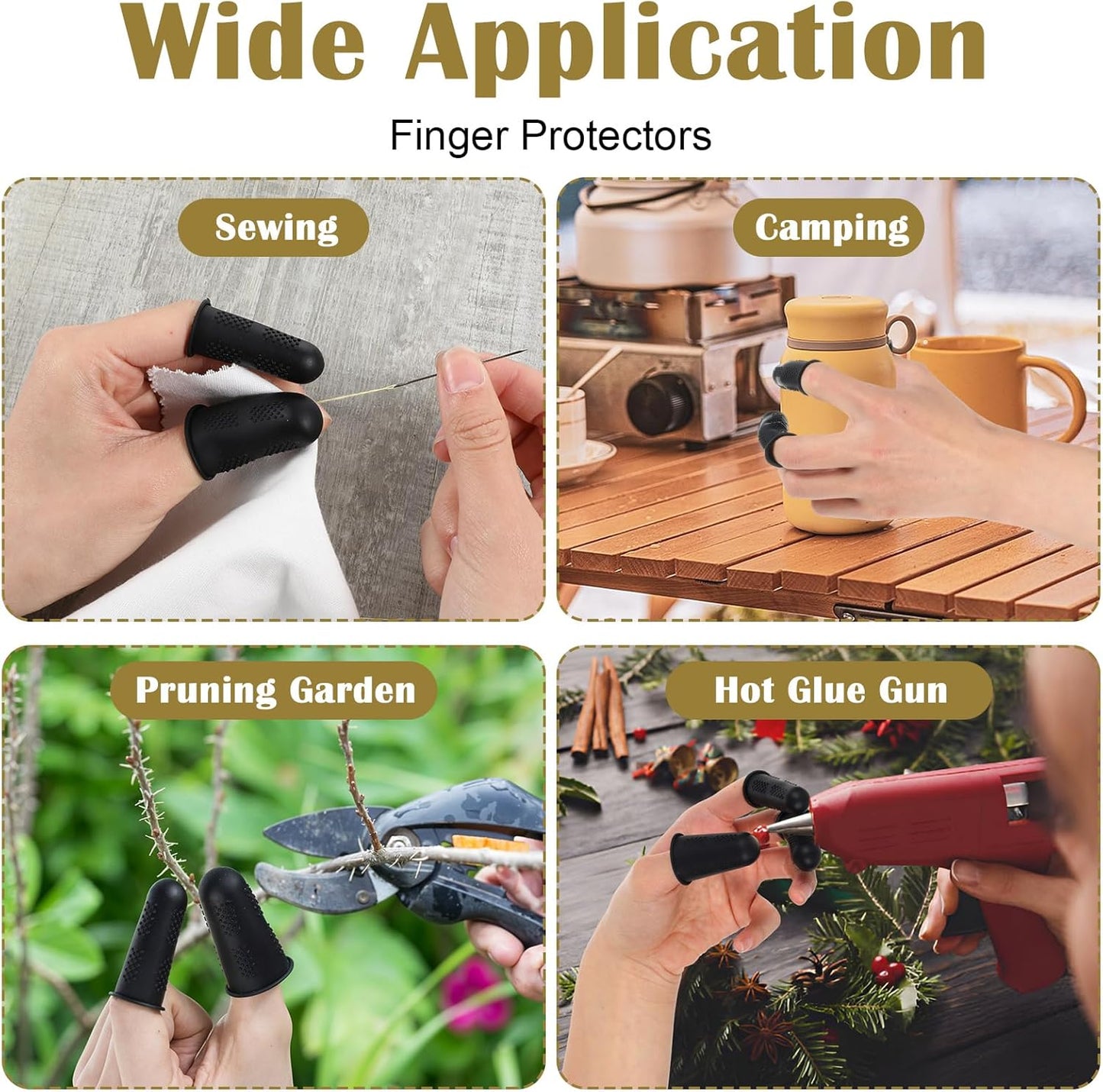 10 Pcs Silicone Finger Protectors - 3 Sizes for Various Tasks-CentralDepot247