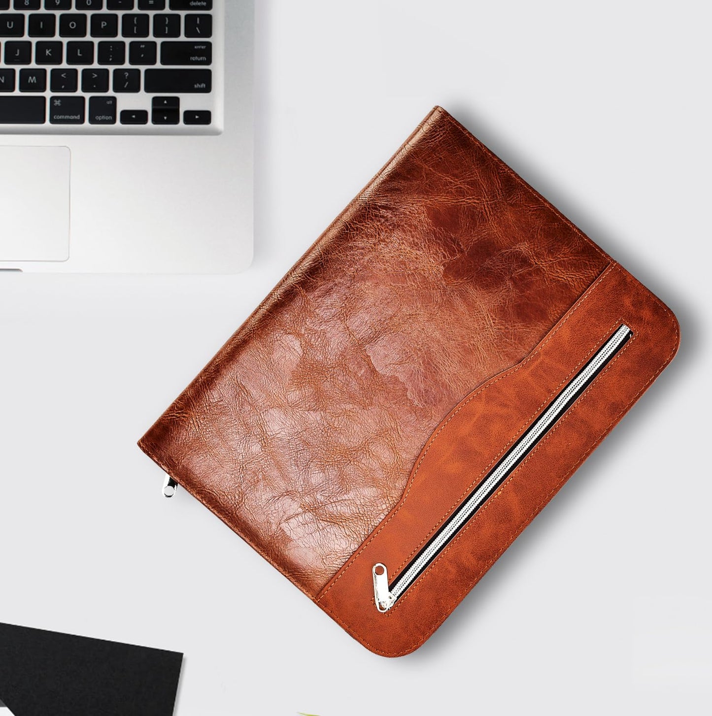 Soft Touch Conference Folder Portfolio A4 with Calculator - Brown-CentralDepot247