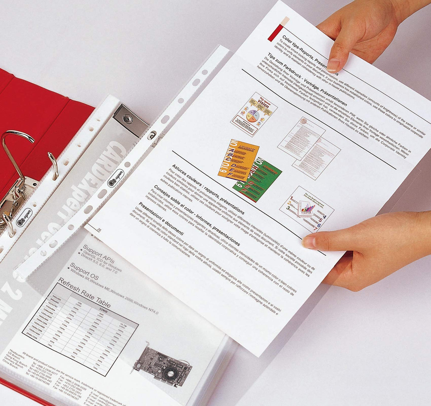 100 Clear A4 Heavy Duty 160 Micron Punched Pockets for Documents