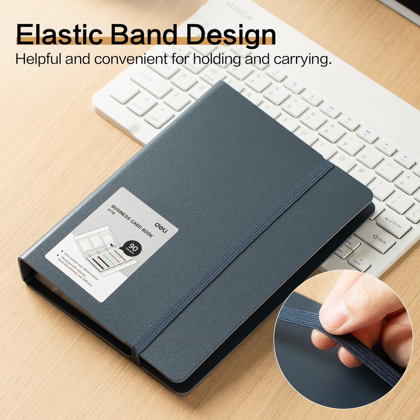 Portable Business Card Holder - Organizes 180 Cards, Black-CentralDepot247