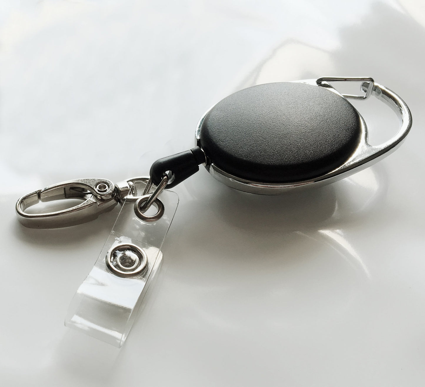 Retractable Badge Reel with Claw Clasp and Clip - 2 Pack