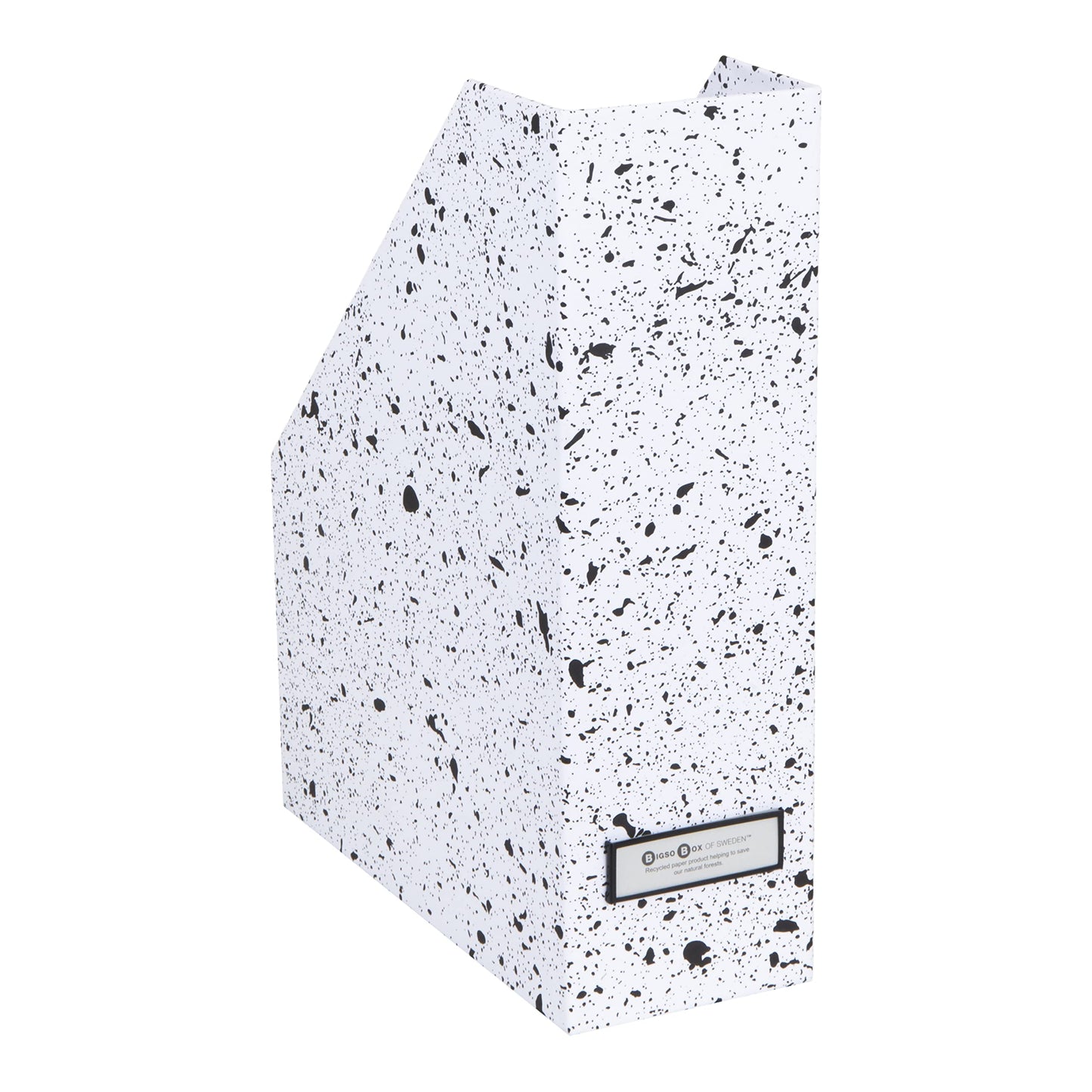 Standing Magazine Storage Box with Label - Document Holder - Black Speckled