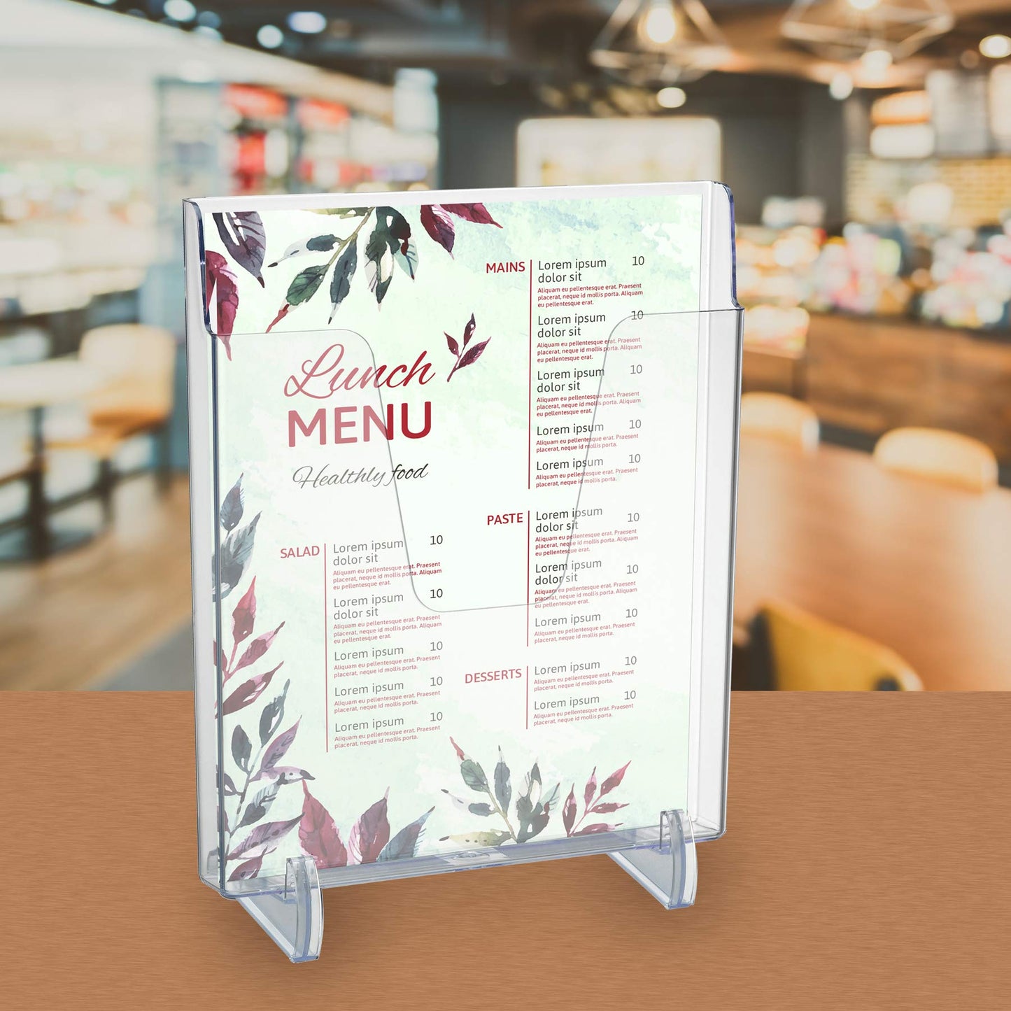 Vertical Acrylic Pocket File Holder for Brochures - Clear-CentralDepot247