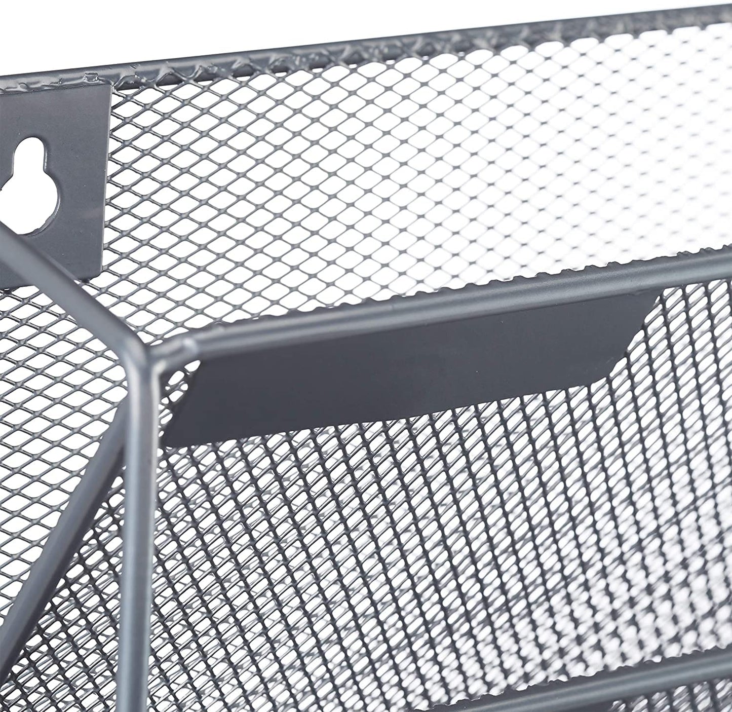 Wall Mounted 6 Tier Magazine File Rack - Silver Metal Organizer-CentralDepot247