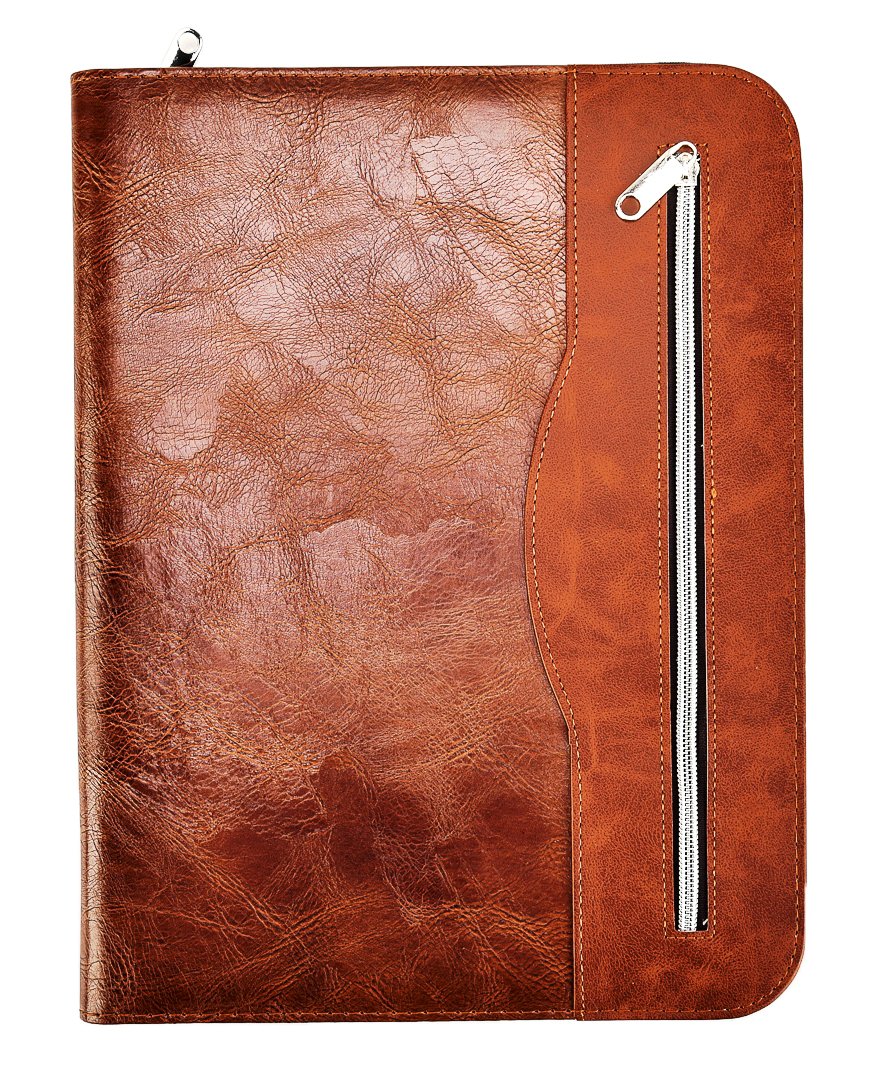 Soft Touch Conference Folder Portfolio A4 with Calculator - Brown-CentralDepot247