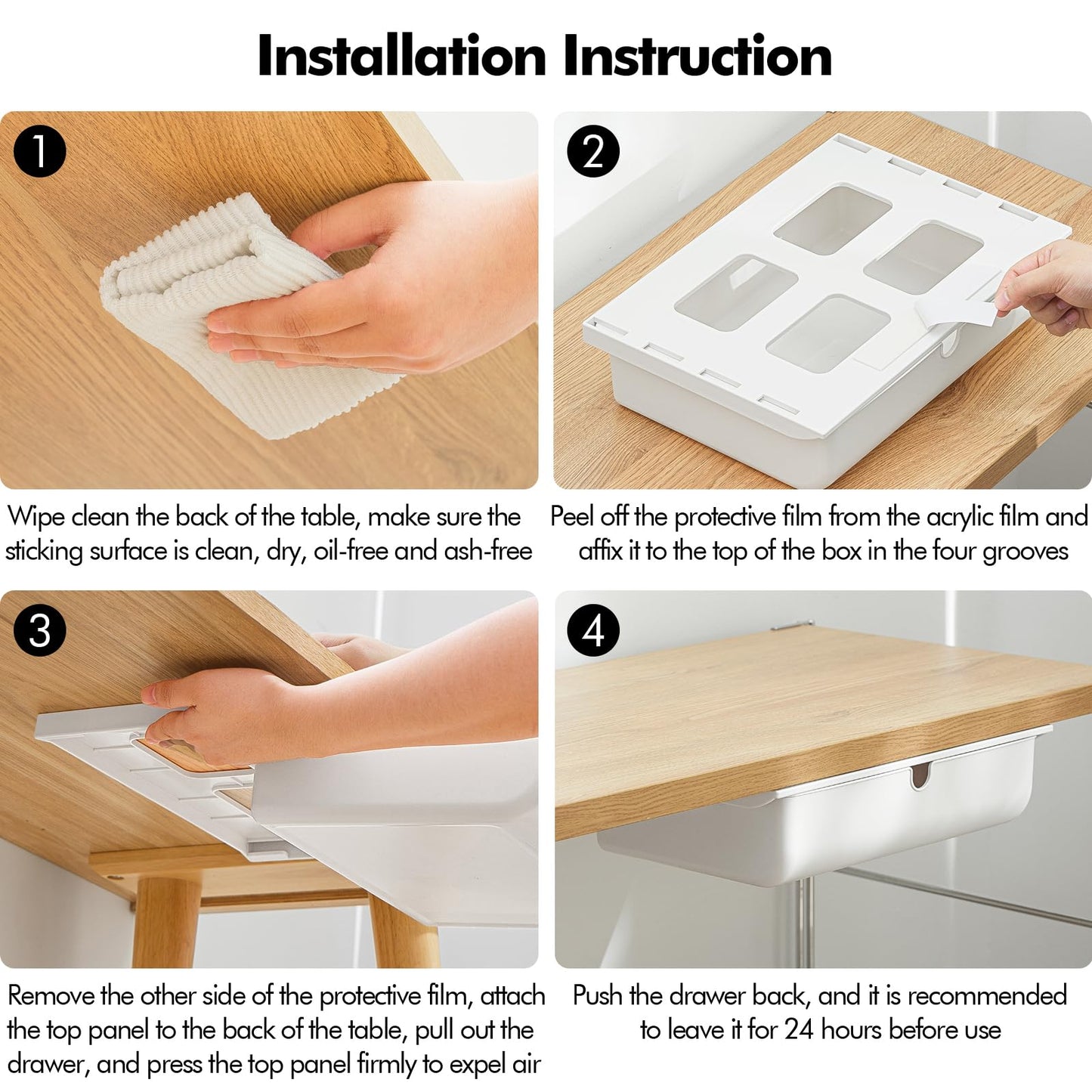 Under Desk Drawer Storage Organizer - Large Size White 2 Pack-CentralDepot247