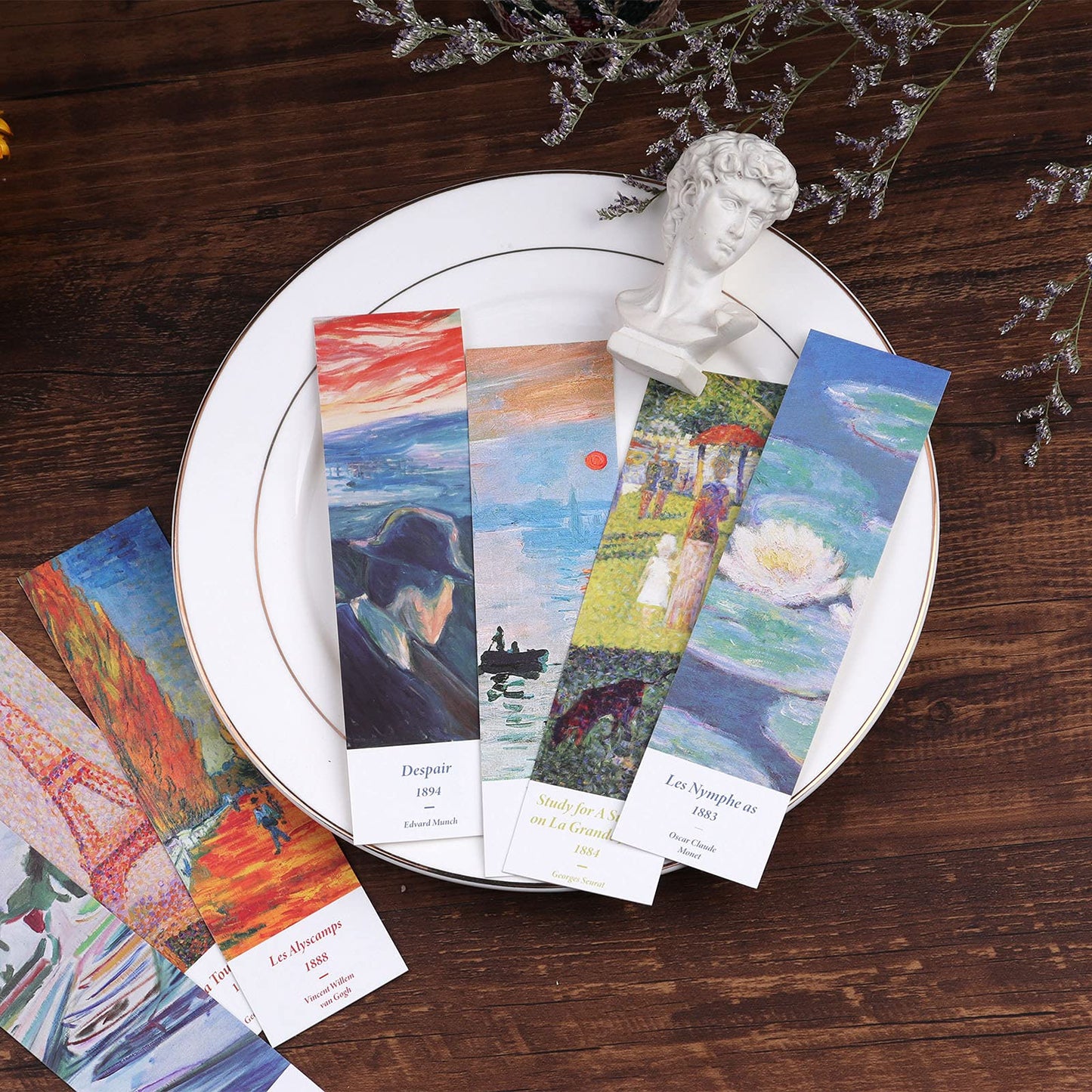 Vintage Style Bookmarks Pack - 30 Pcs Art Oil Painting Pattern