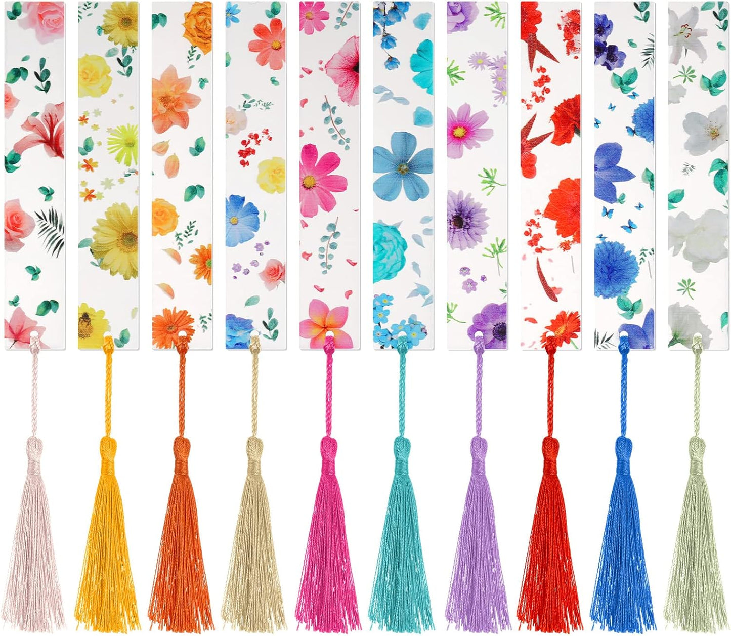 Pressed Flower Bookmarks - 10 Pcs Resin Floral Reading Markers