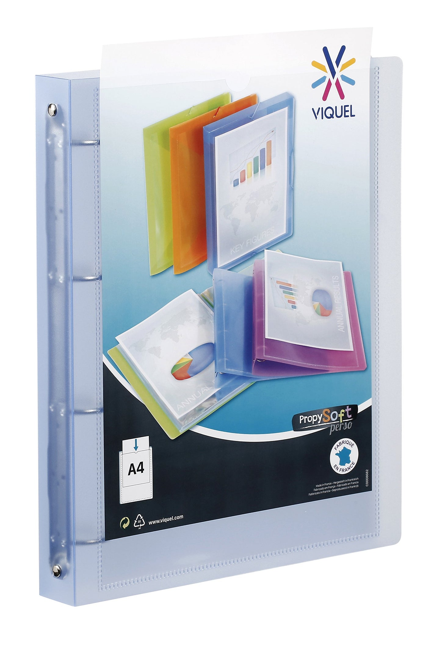 Viquel 097301-05 Customisable 4-Ring Binder 35mm Spine Blue/Green