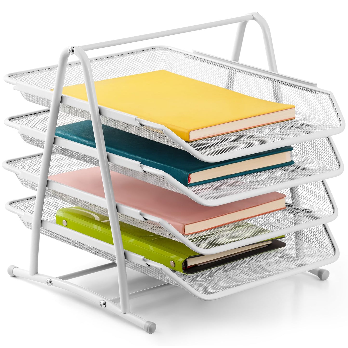 Stackable Desk Organizer and Letter Tray Organizer - 4-Tier Black-CentralDepot247