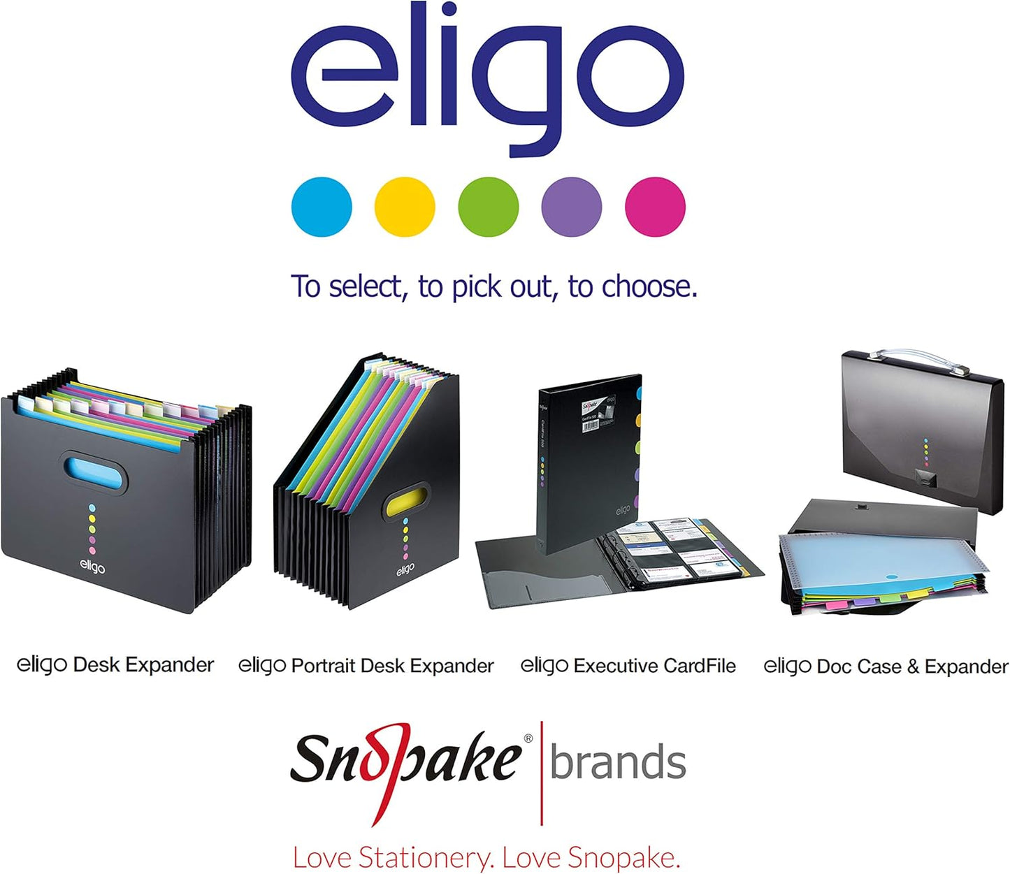 Snopake A4 Eligo Executive CardFile for 500 Business Cards - Black